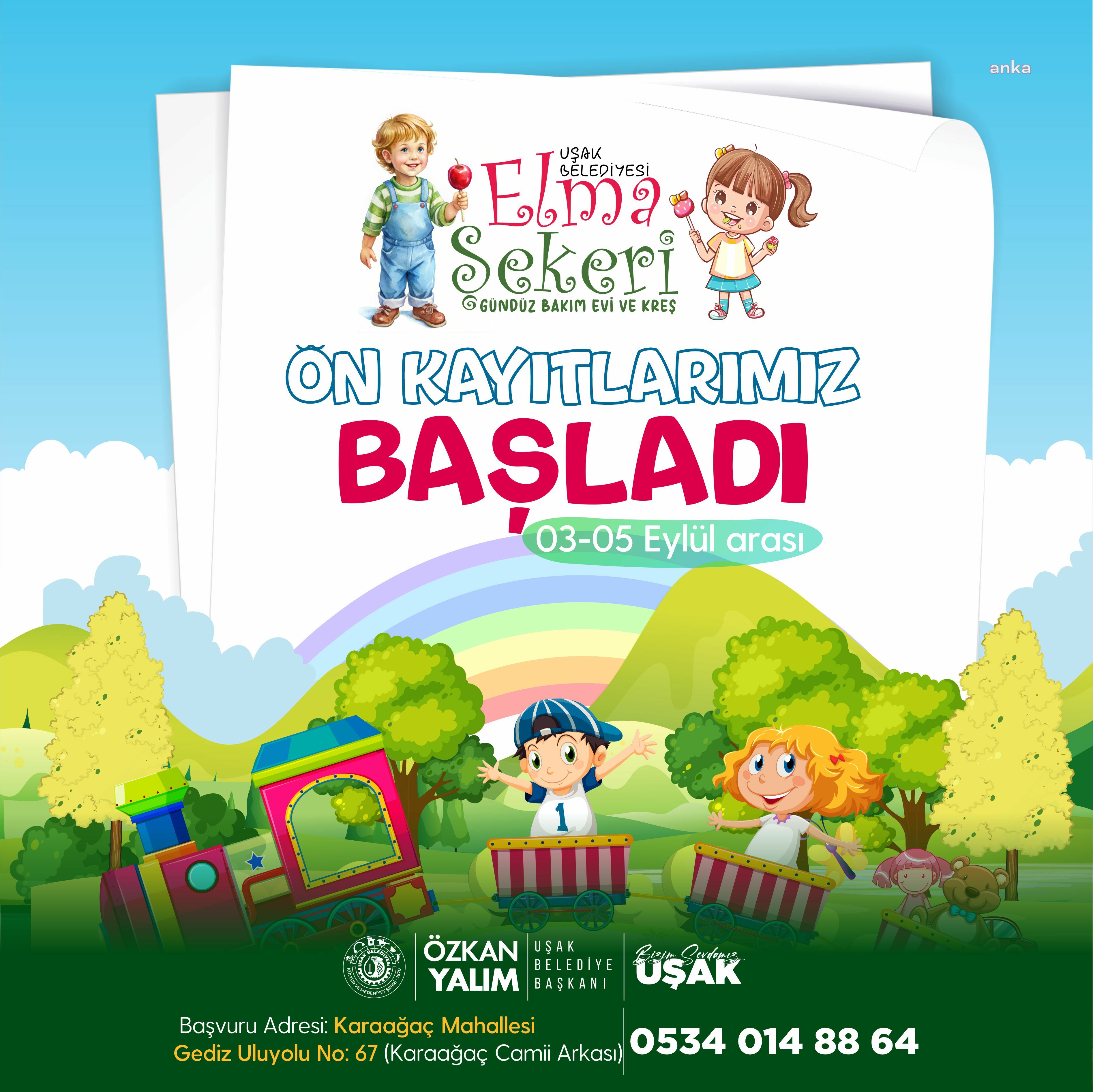 Uşak Belediyesi'nin Elma Şekeri Kreş ve Gündüz Bakımevi hizmeti başlıyor