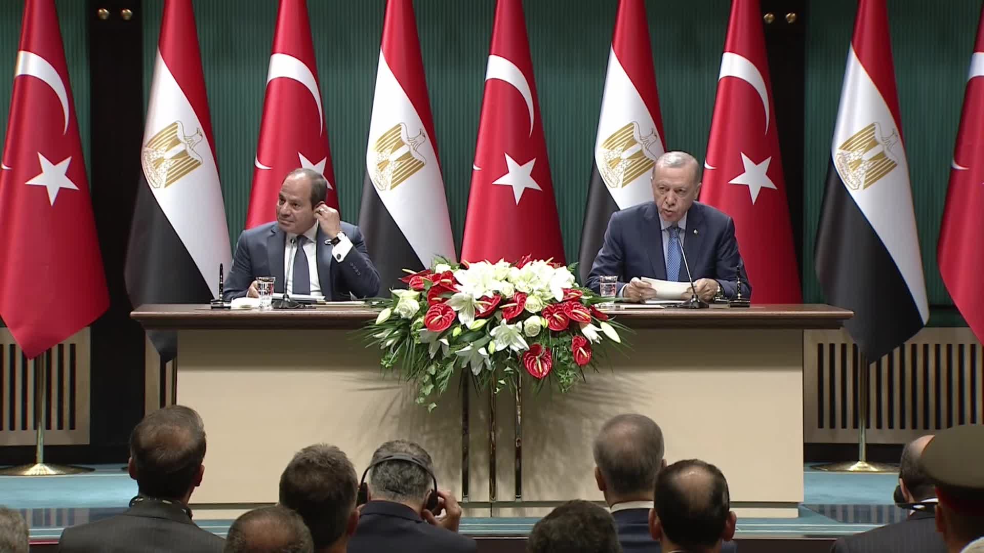 Erdoğan, 12 yıl sonra Mısır Cumhurbaşkanı Sisi ile Türkiye'de bir araya geldi: "Türkiye ve Mısır Filistin meselesinde ortak bir duruşa sahiptir"