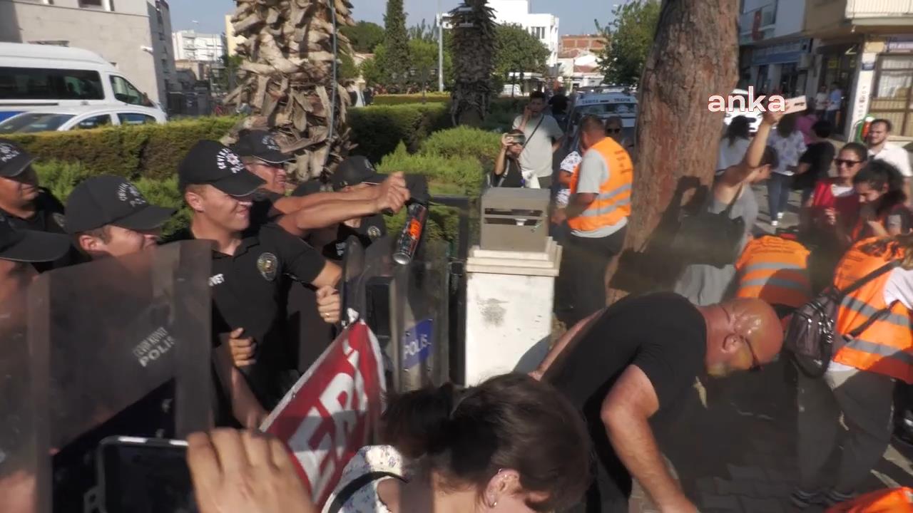 AK Partili Pehlivan yönetimindeki Menemen Belediyesi'nden işten atılan işçiler, gözaltına alındı
