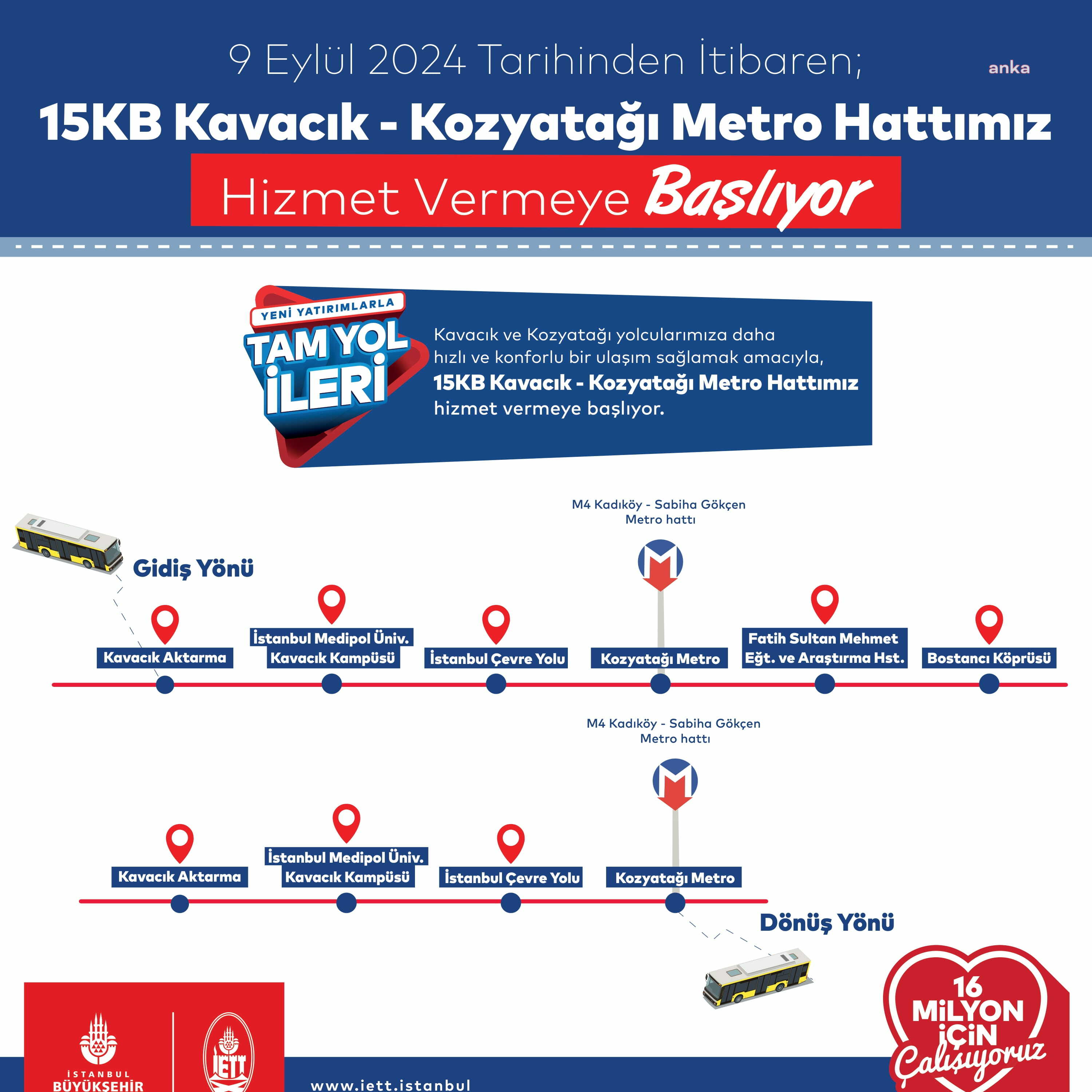 15KB otobüs hattı, yeniden Beykozluların hizmetine sunuluyor