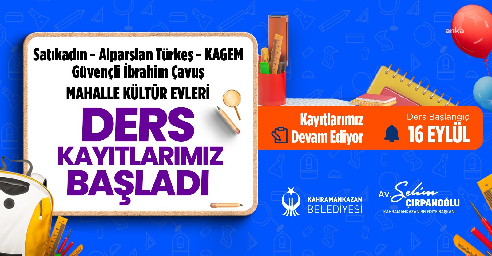 Kahramankazan'da 'Mahalle Kültür Evi' ders kayıtları devam ediyor