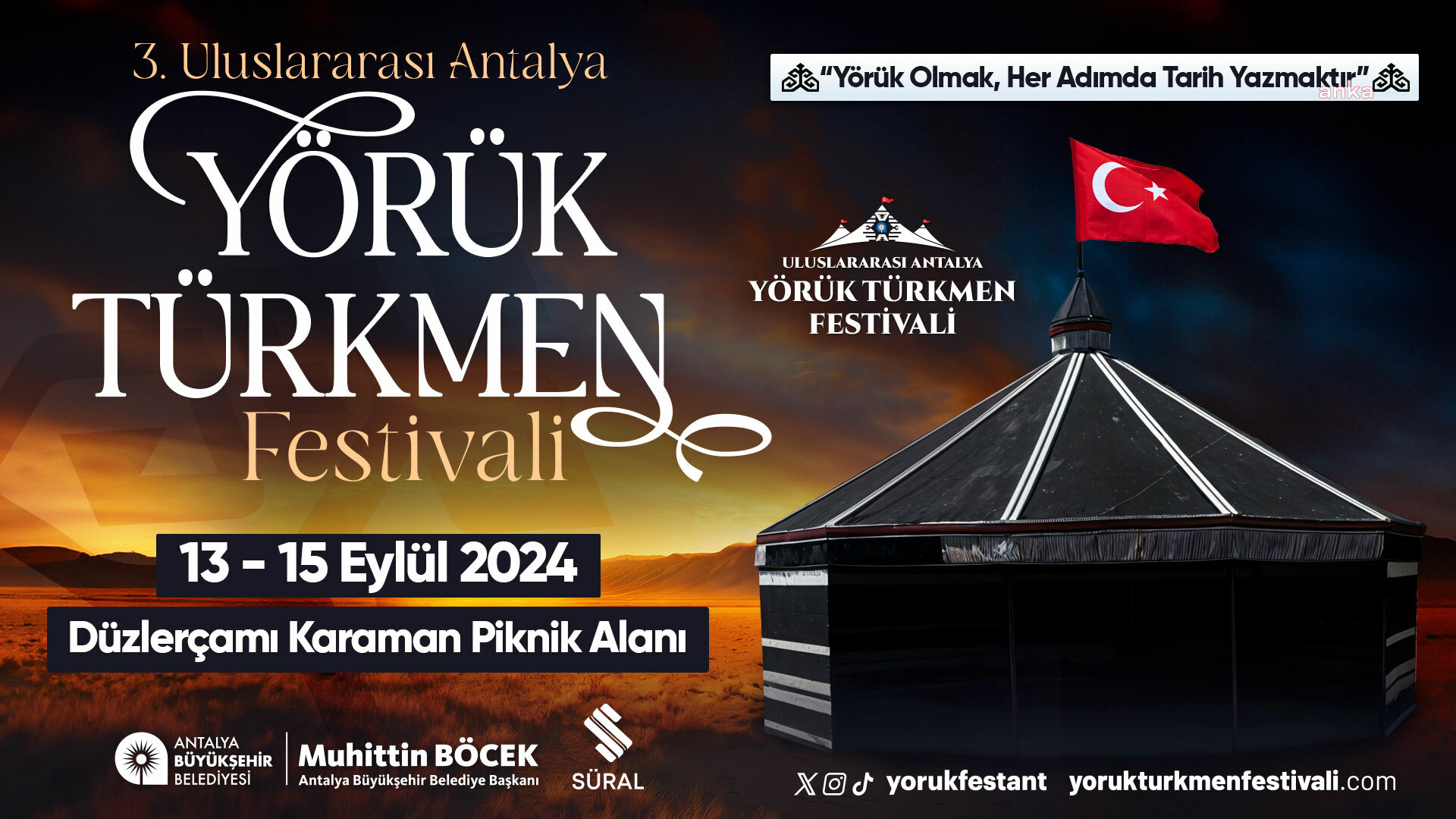 Antalya 3’üncü Uluslararası Yörük Türkmen Festivali başlıyor