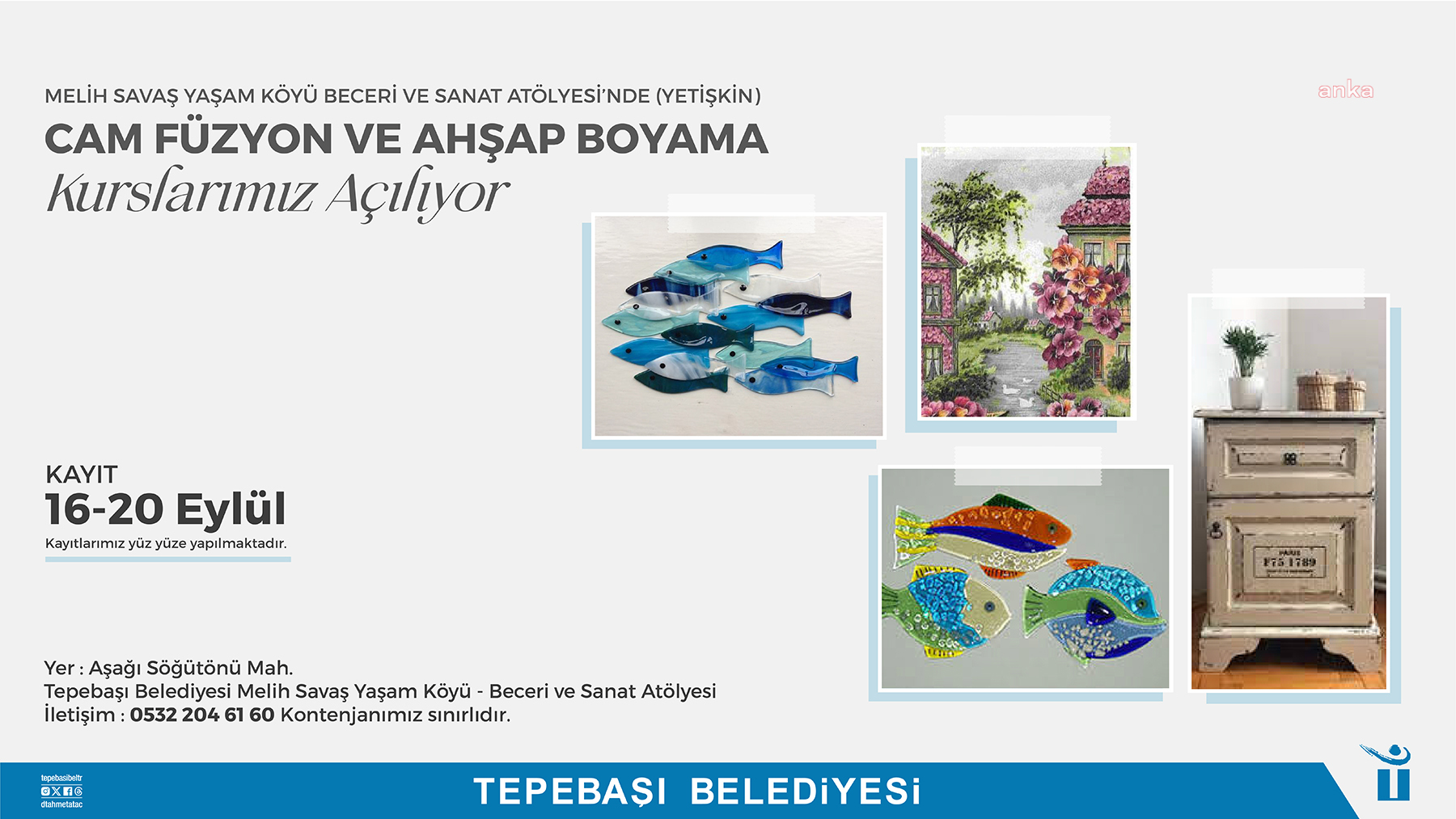 Tepebaşı’nda cam füzyon ve ahşap boyama kursları için kayıtlar başlıyor