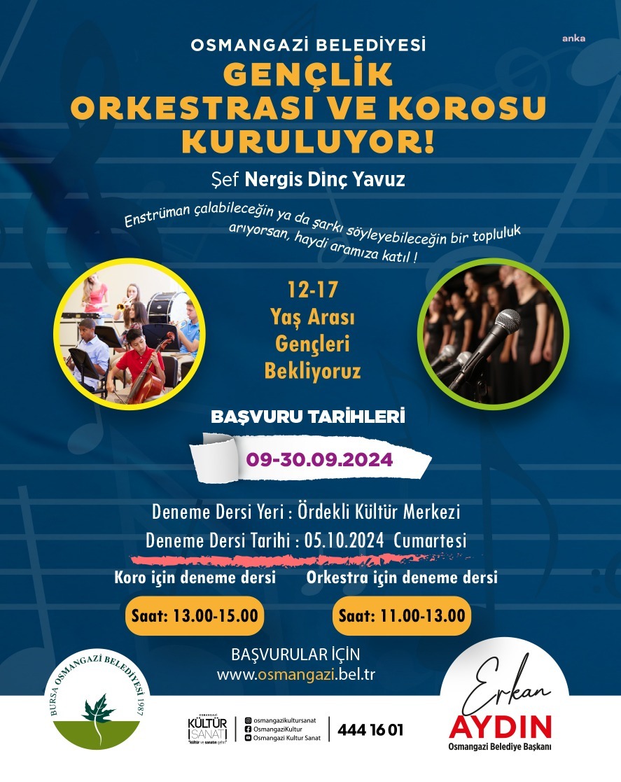 Osmangazi Belediyesi, Gençlik Orkestrası ve Korosu kuruyor