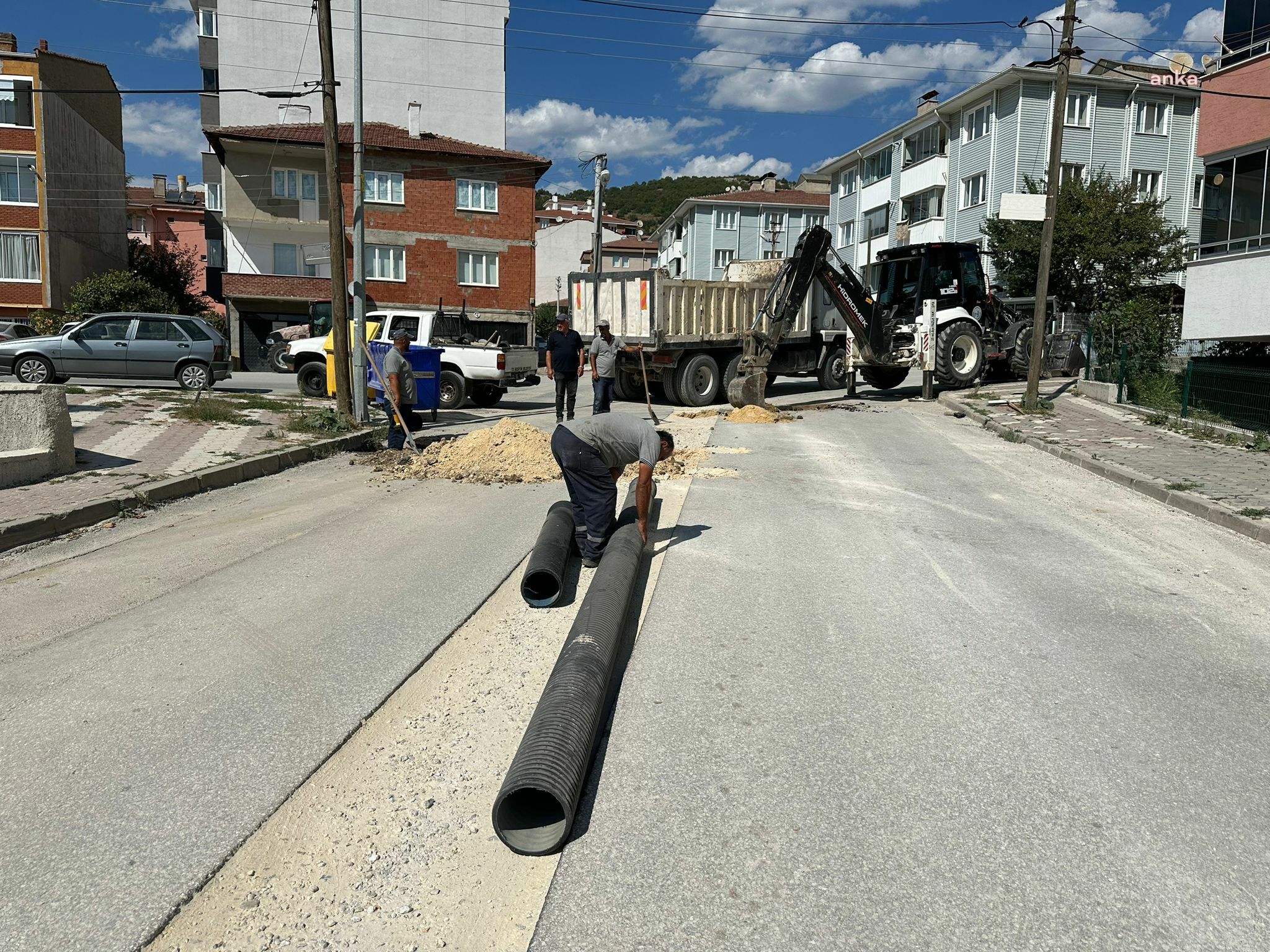 Bozüyük Belediyesi’nden Meslek Lisesi Caddesi’nde altyapı çalışması