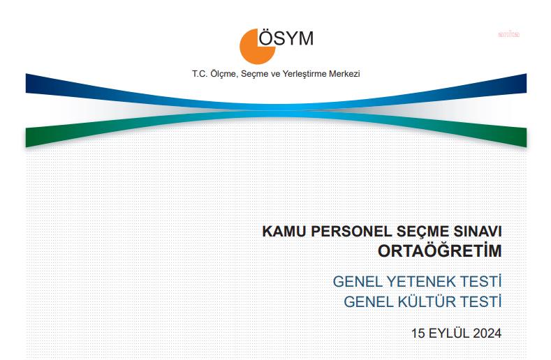 KPSS Ortaöğretim Sınavı Temel Soru Kitapçığı ve cevap anahtarı yayımlandı