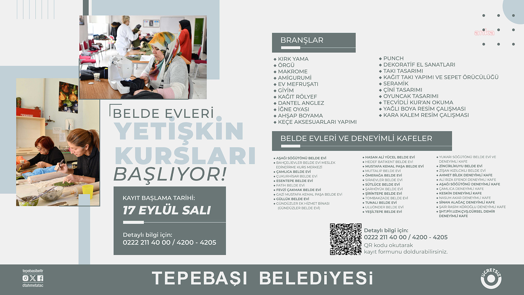 Tepebaşı Belediyesi'nin yetişkin kurs kayıtları başlıyor