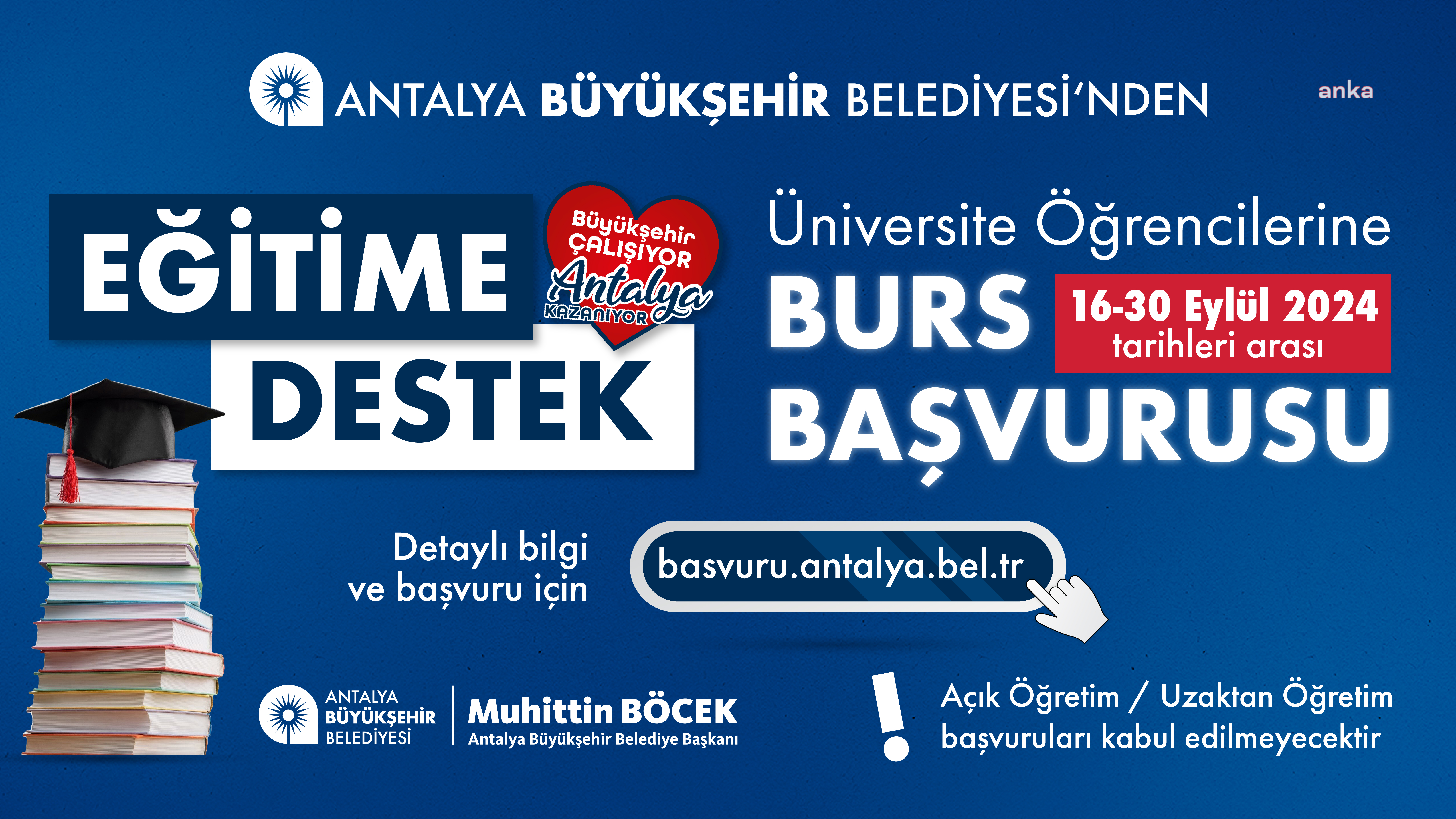 Antalya Büyükşehir’in eğitim desteğine başvurular için son gün 30 Eylül