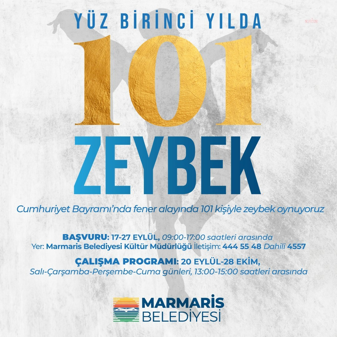 Marmaris’te Cumhuriyet’in 101. yılında 101 kişiyle Zeybek gösterisi