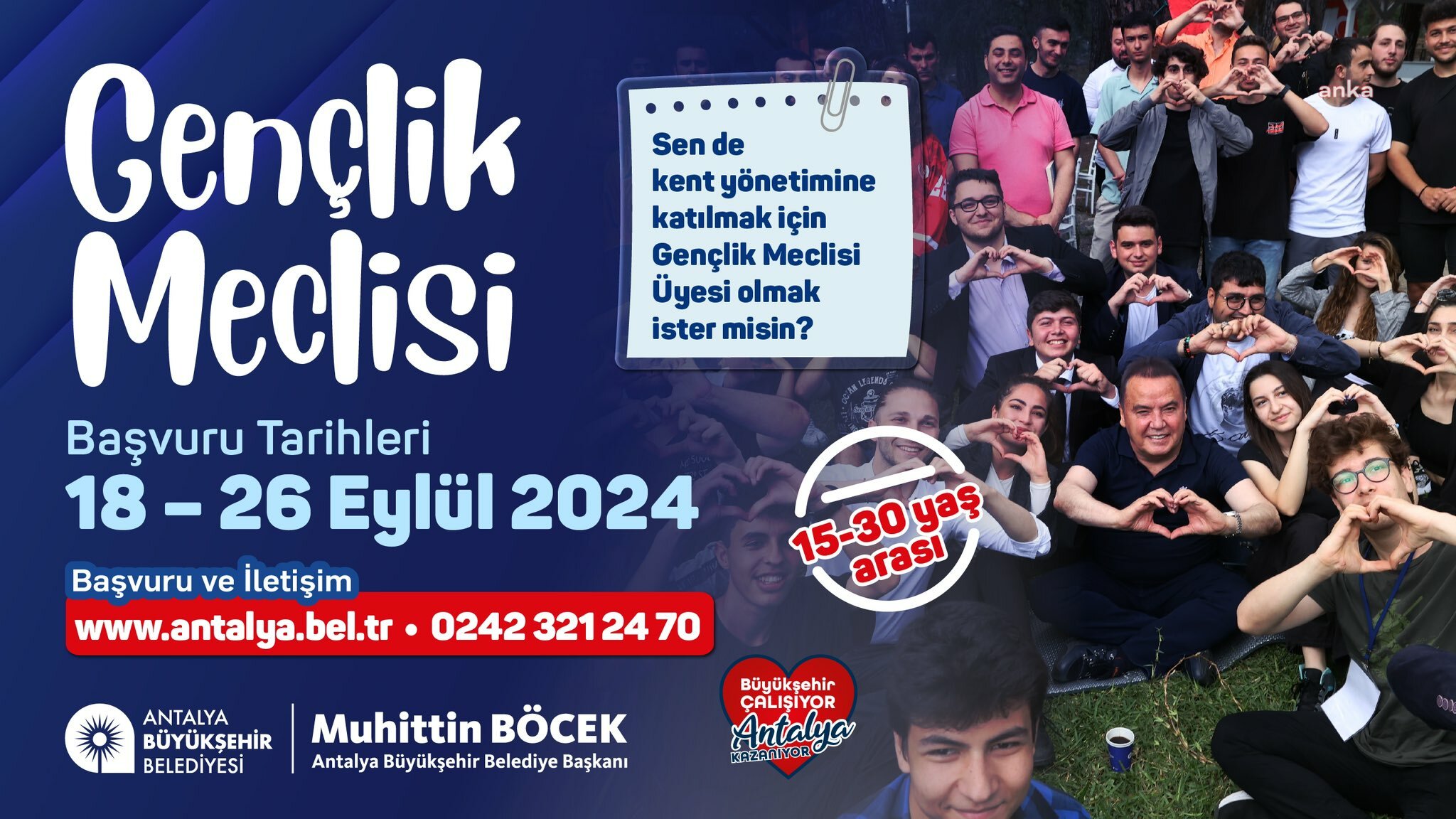Antalya Büyükşehir Belediyesi’nin Gençlik Meclisi’ne başvurular başladı