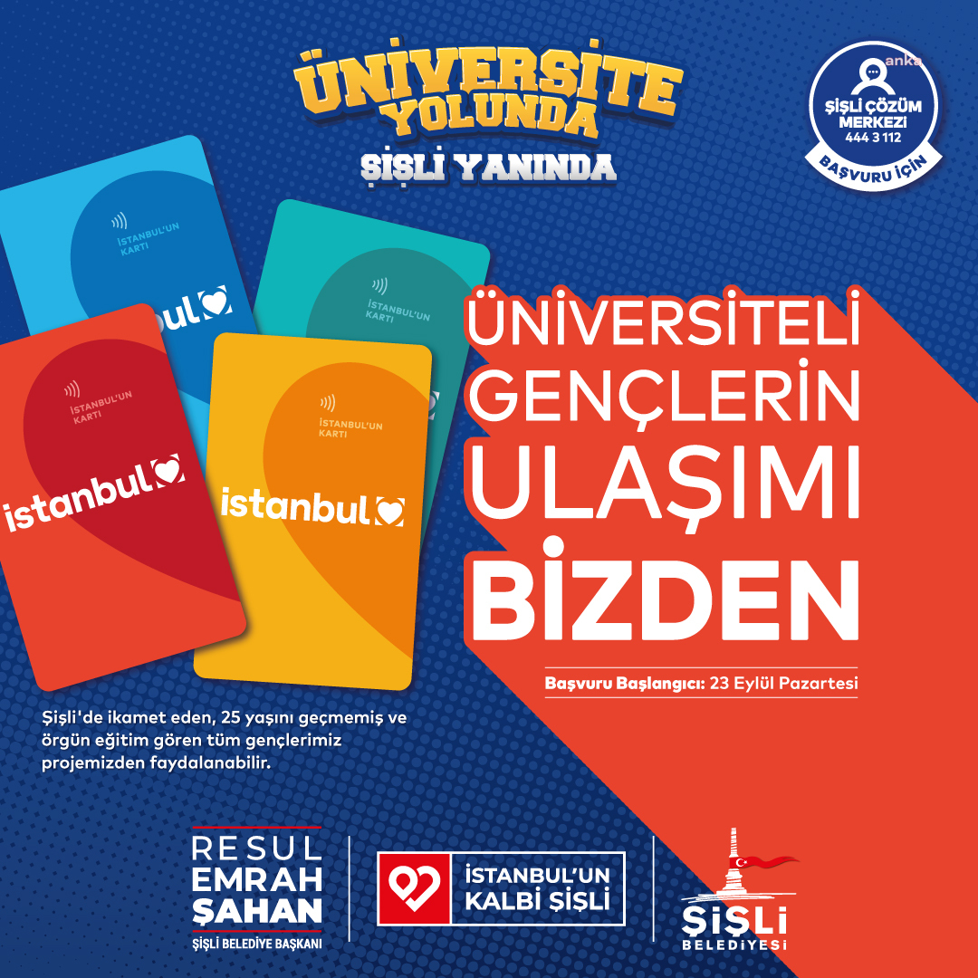 Şişli Belediyesi’nden üniversite öğrencilerine ulaşım desteği