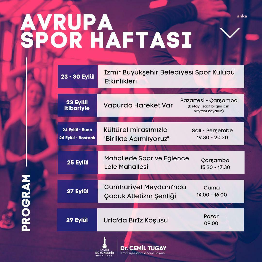 İzmir Avrupa Spor Haftası takvimi belli oldu