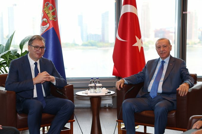 Cumhurbaşkanı Erdoğan, New York'ta Sırbistan Cumhurbaşkanı Vucic ile görüştü