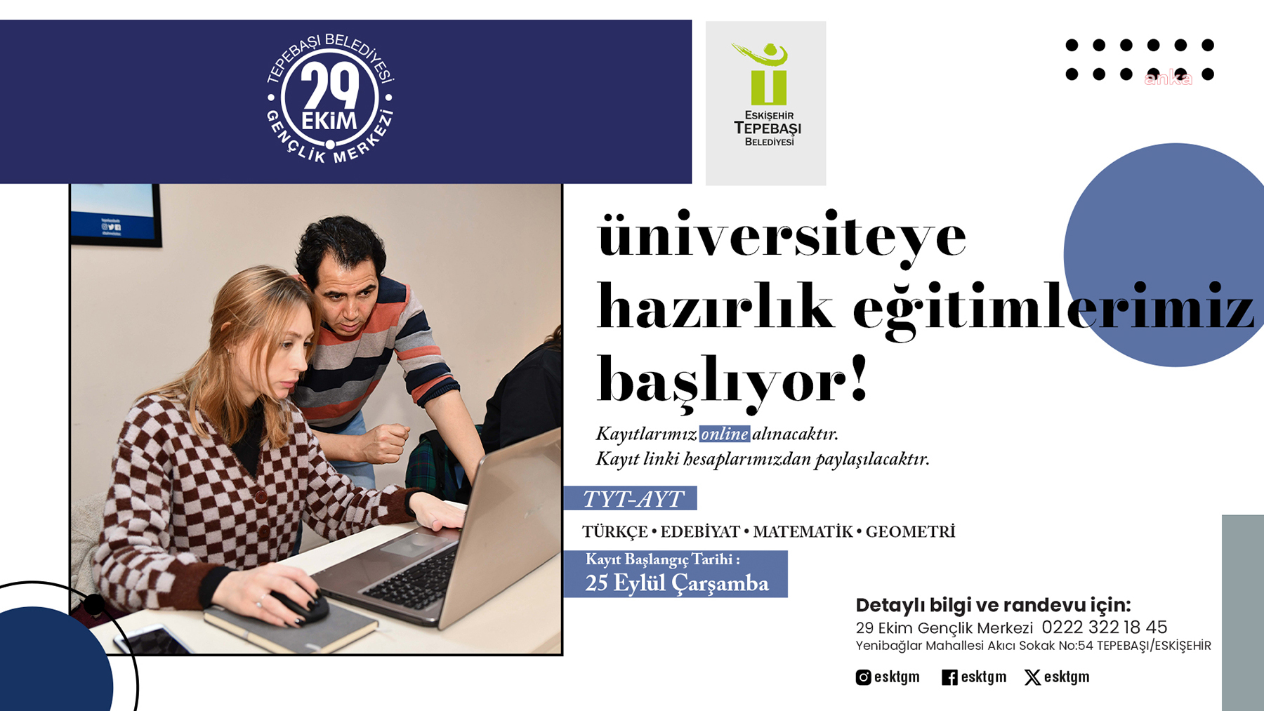 Tepebaşı Belediyesi'nin ücretsiz hazırlık eğitimleri başlıyor