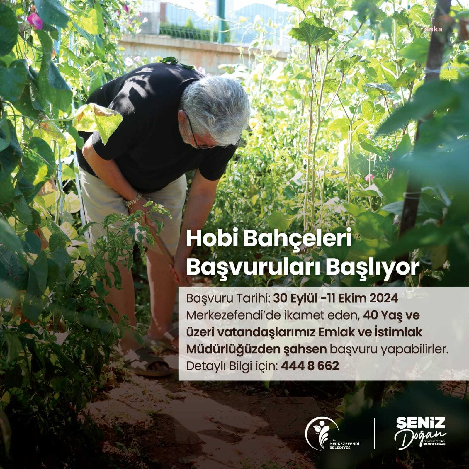 Merkezefendi’de 'Hobi Bahçesi' başvuruları başlıyor