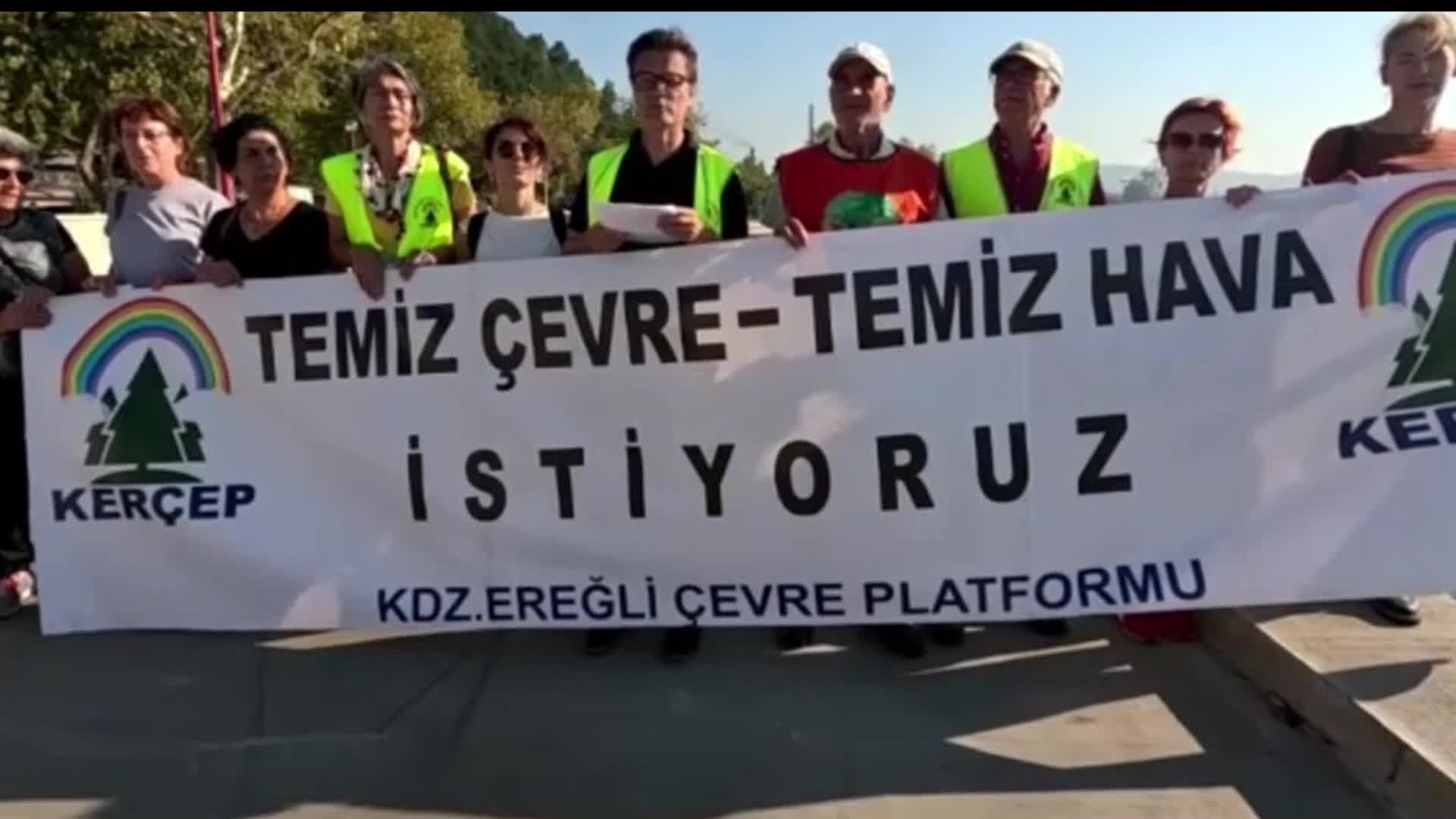 Kdz. Ereğli Çevre Platformu'dan 'Erdemir' protestosu: ''Her gün gözlerimizle gördüğümüz, ciğerlerimize çektiğimiz o dumanlar, o zehir bulutları ne?"