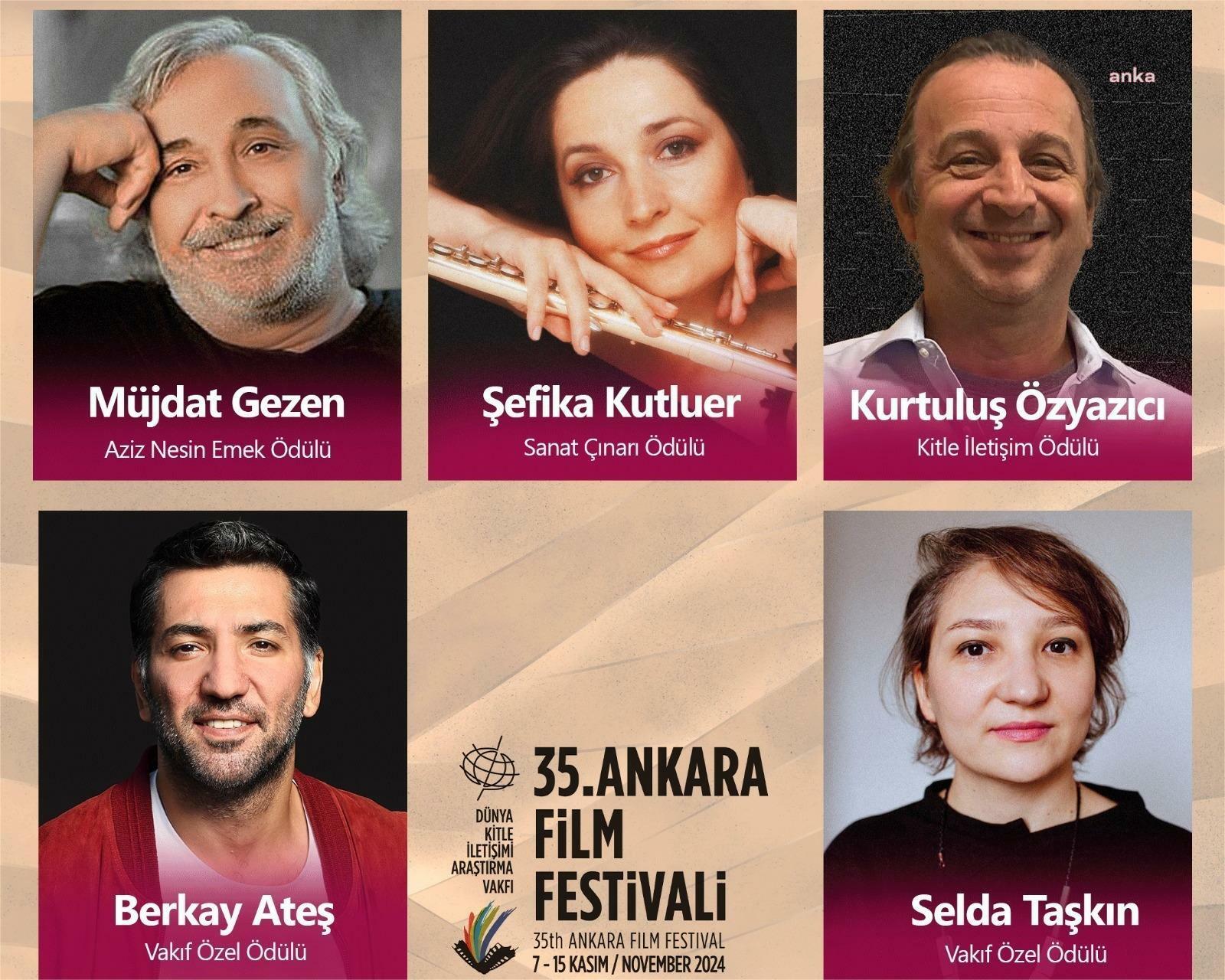 35'inci Ankara Film Festivali'nde Müjdat Gezen, Şefika Kutluer ve Kurtuluş Özyazıcı’ya Onur Ödülü