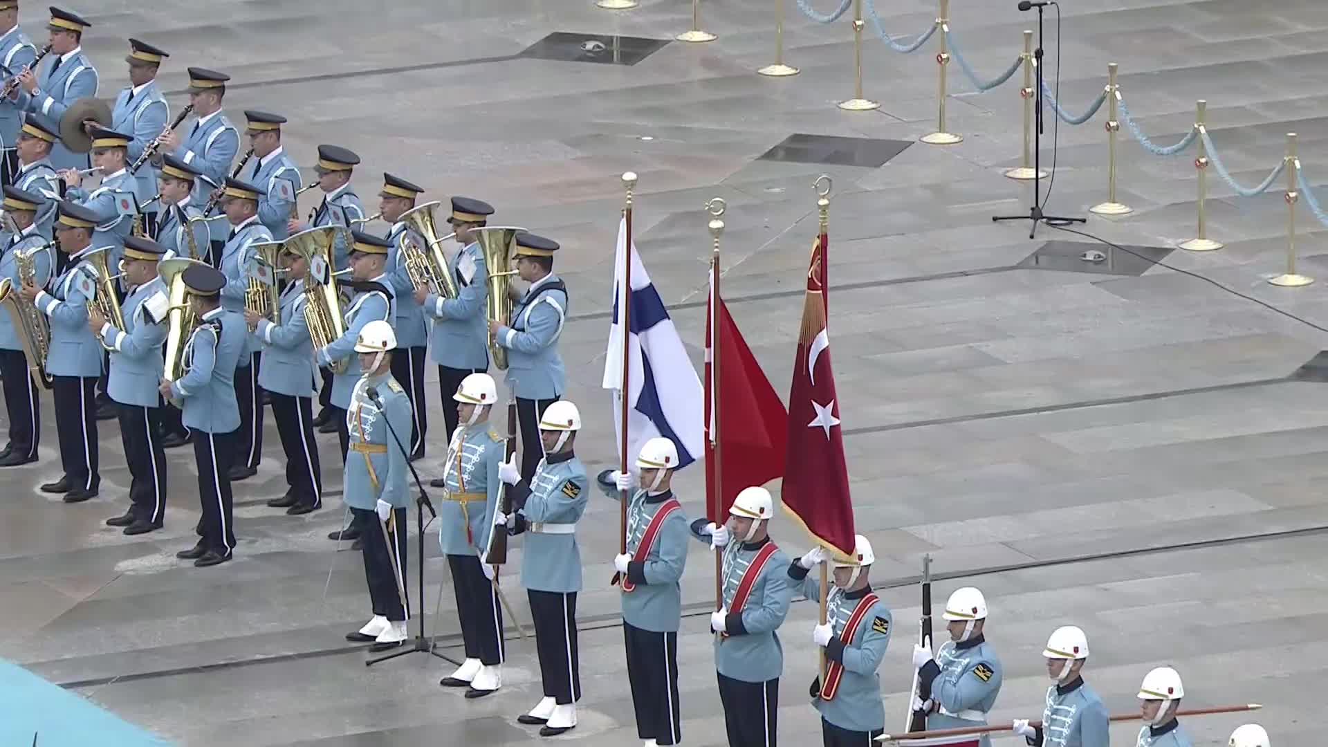 Cumhurbaşkanı Erdoğan, Finlandiya Cumhurbaşkanı Stubb'u Cumhurbaşkanlığı'nda resmi törenle karşıladı