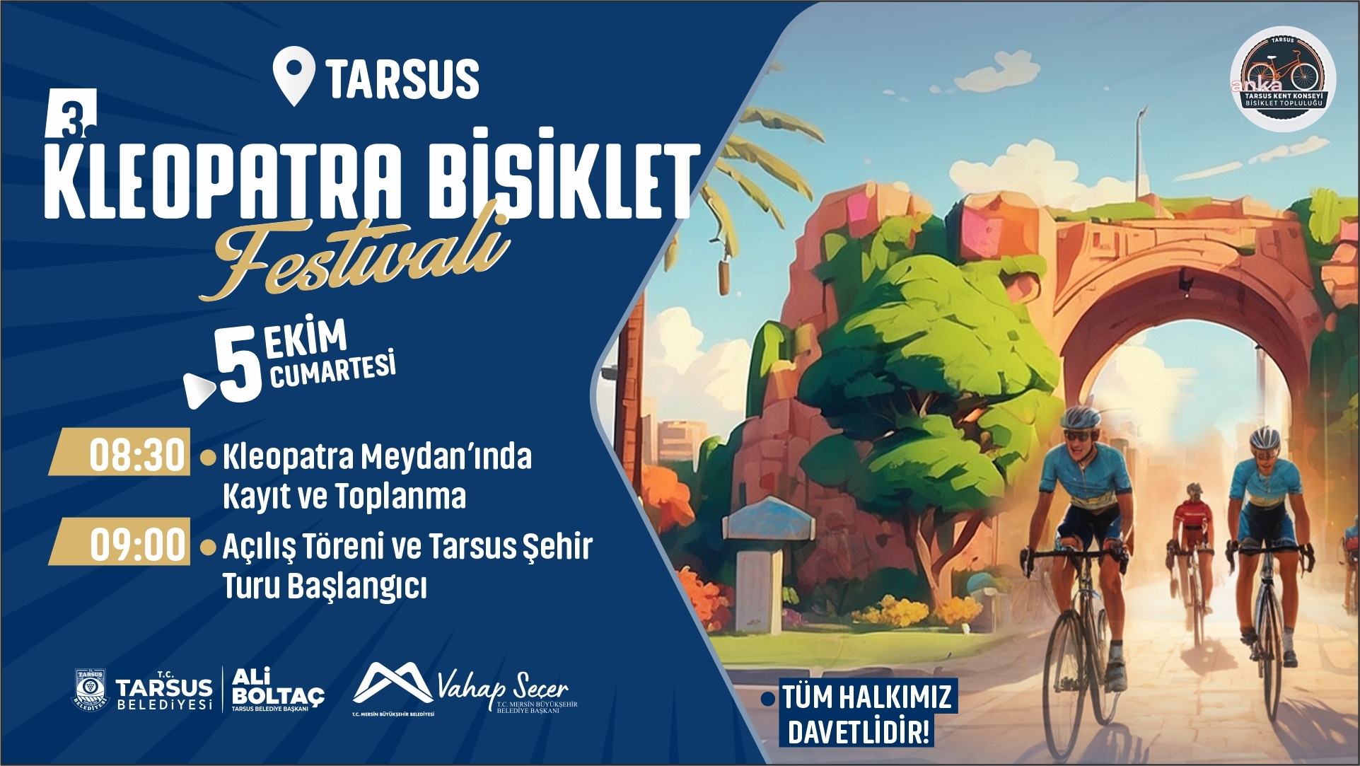 Tarsus 3'üncü Kleopatra Bisiklet Festivali başlıyor