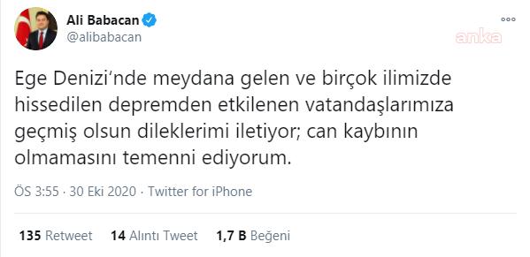 BABACAN: "CAN KAYBI OLMAMASINI TEMENNİ EDİYORUM"