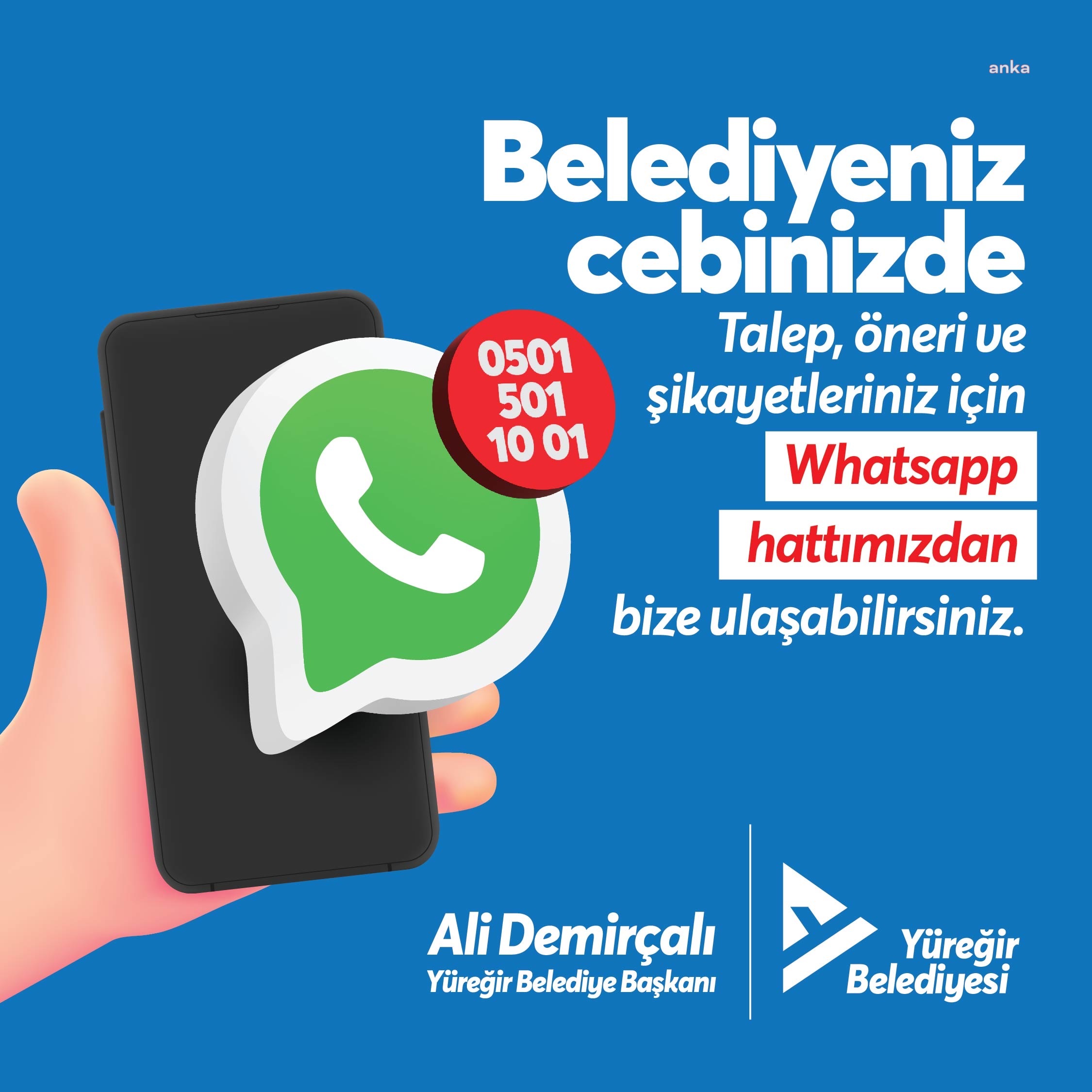 Yüreğir Belediyesi Whatsapp İletişim Hattı kuruldu