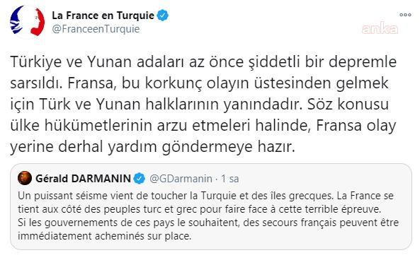 FRANSA İÇİŞLERİ BAKANI: FRANSA, İZMİR'E YARDIM GÖNDERMEYE HAZIR