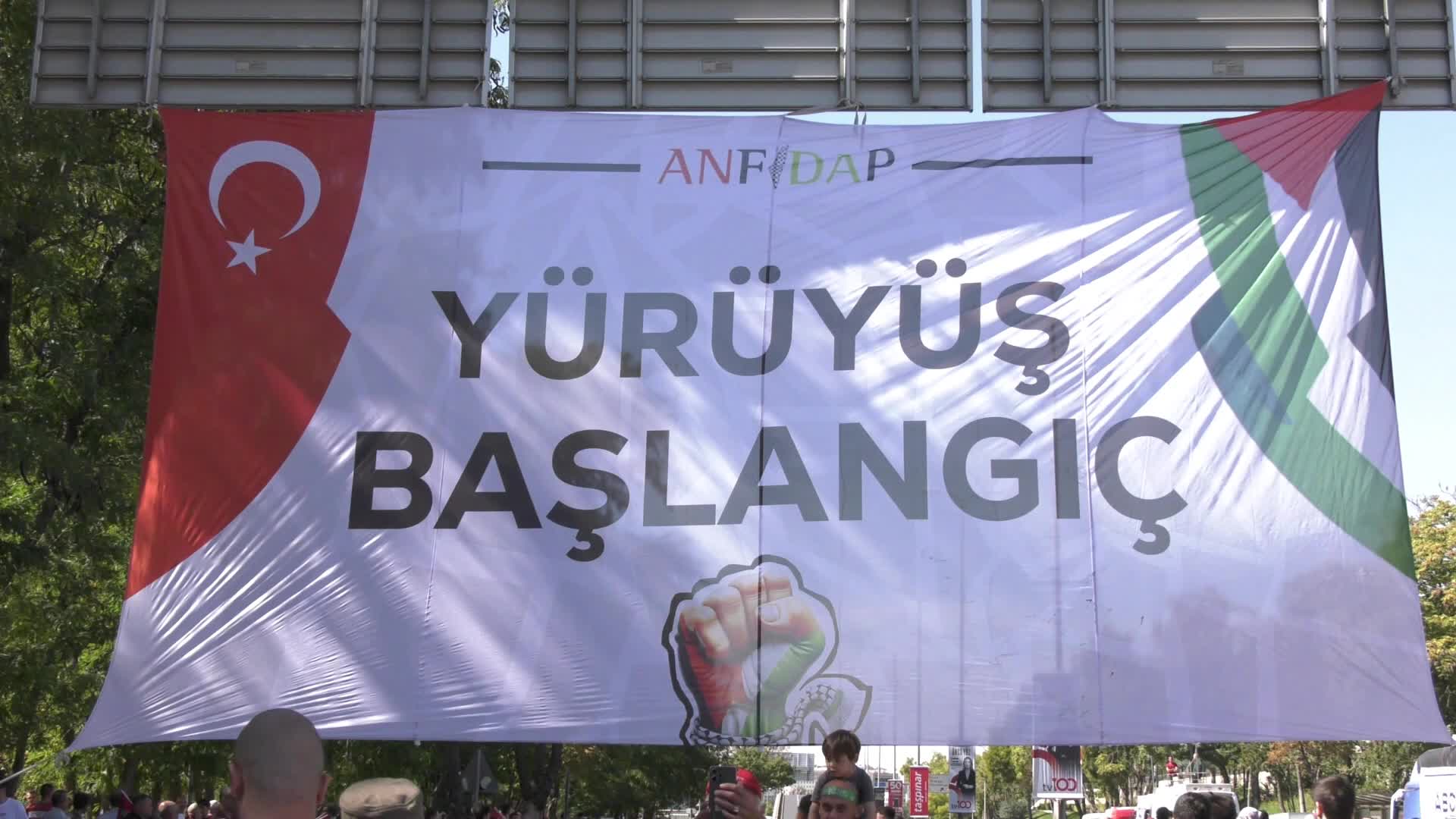 Ankara'da Filistin'e destek yürüyüşü