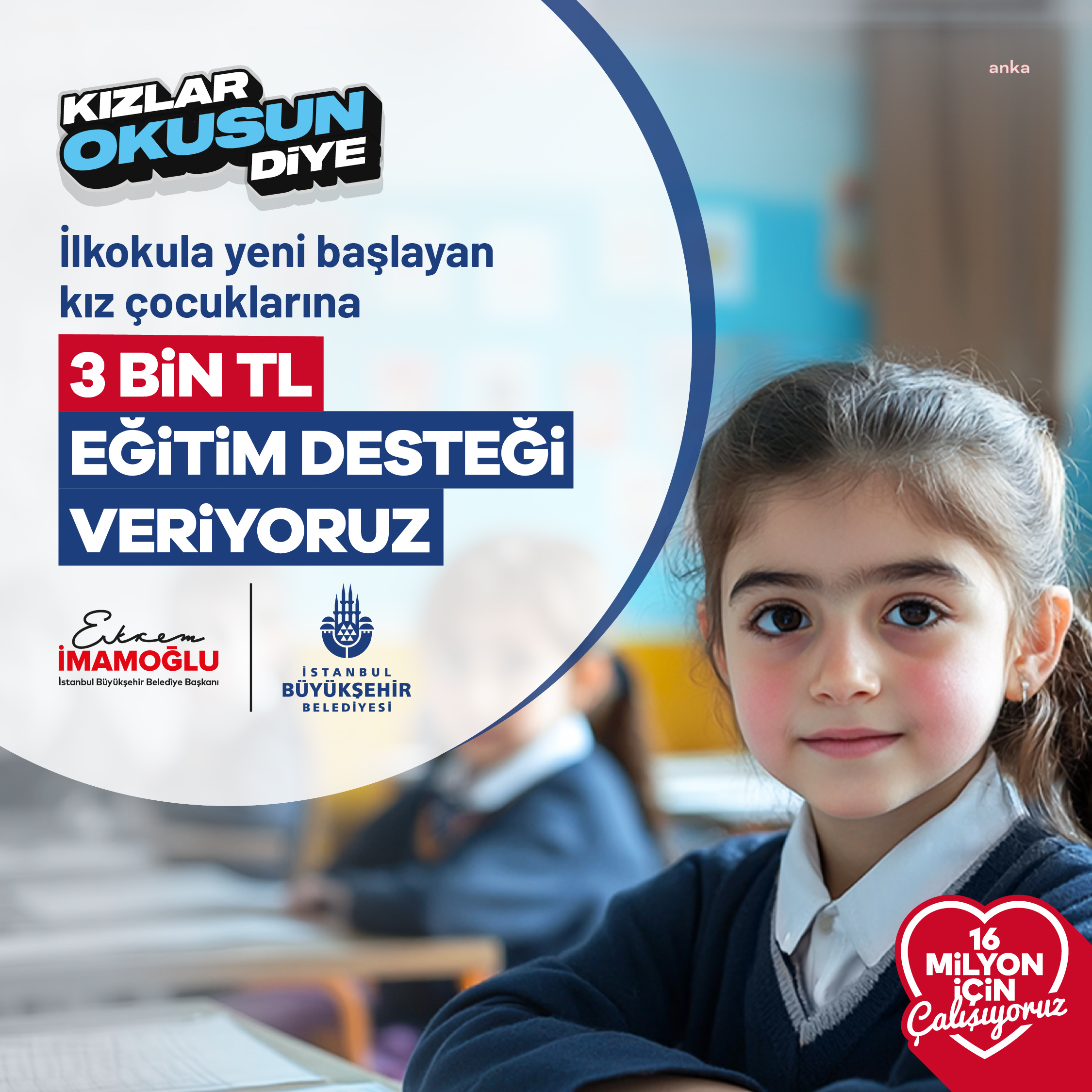 İBB'den “Kızlar Okusun Diye" projesi kapsamında 10 bin aileye destek