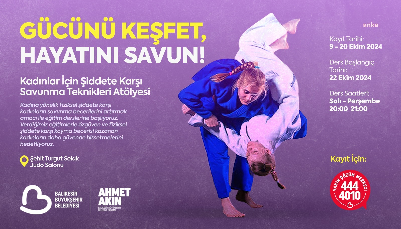 Balıkesir Büyükşehir Belediyesi kadınlara judo eğitimi verecek