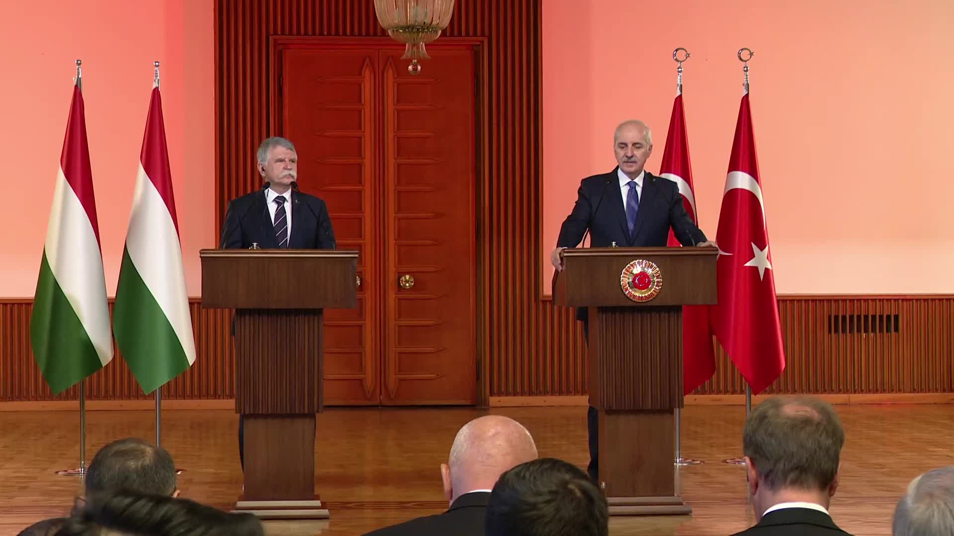 TBMM Başkanı Kurtulmuş, Macaristan Ulusal Meclis Başkanı Kövér ile bir araya geldi