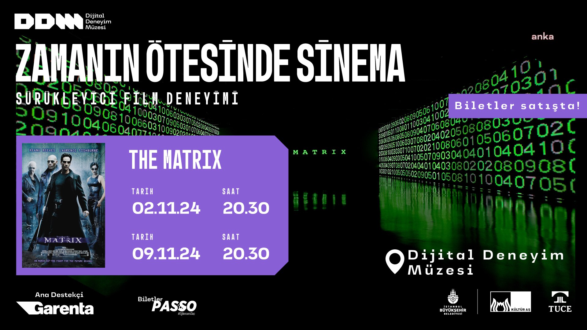 İBB Kültür’ün Dijital Deneyim Müzesi’nde “Zamanın Ötesinde Sinema” etkinliği, “The Matrix” ile başlıyor