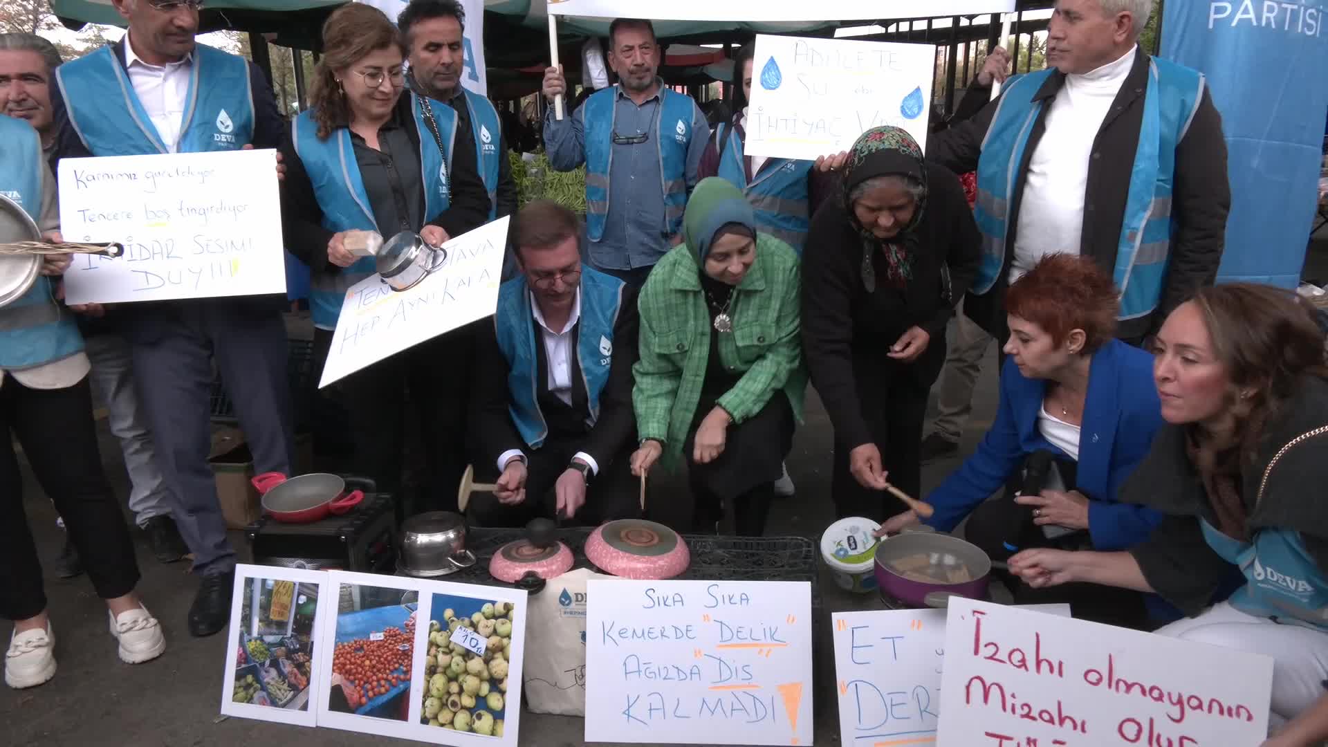 DEVA Partisi'nden, geçim sıkıntısına tencereli, tavalı eylem
