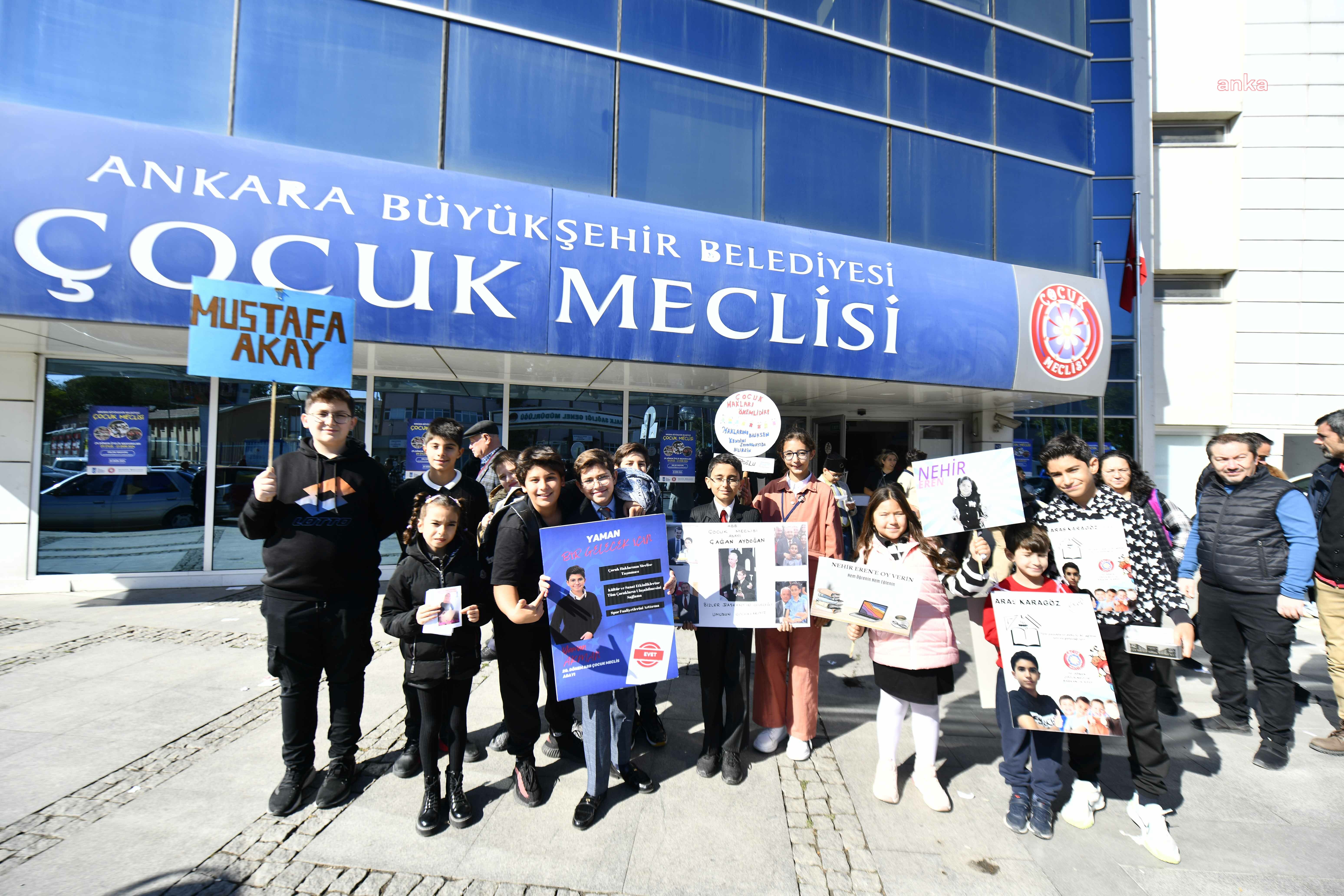 Çocuklar, Ankara Büyükşehir Belediyesi Çocuk Meclisi’nin 29. Dönem Seçimleri için sandık başına gitti