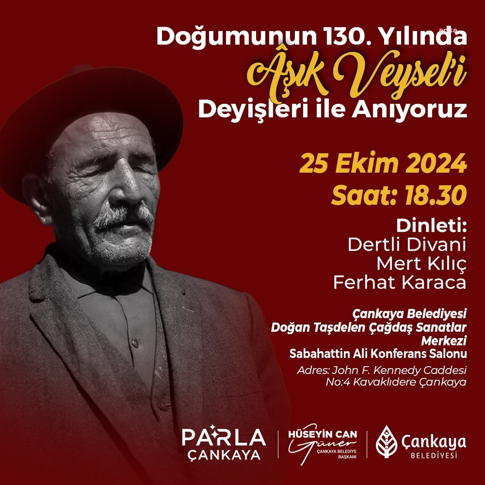 Aşık Veysel, doğumunun 130'uncu yılında Çankaya'da anılacak