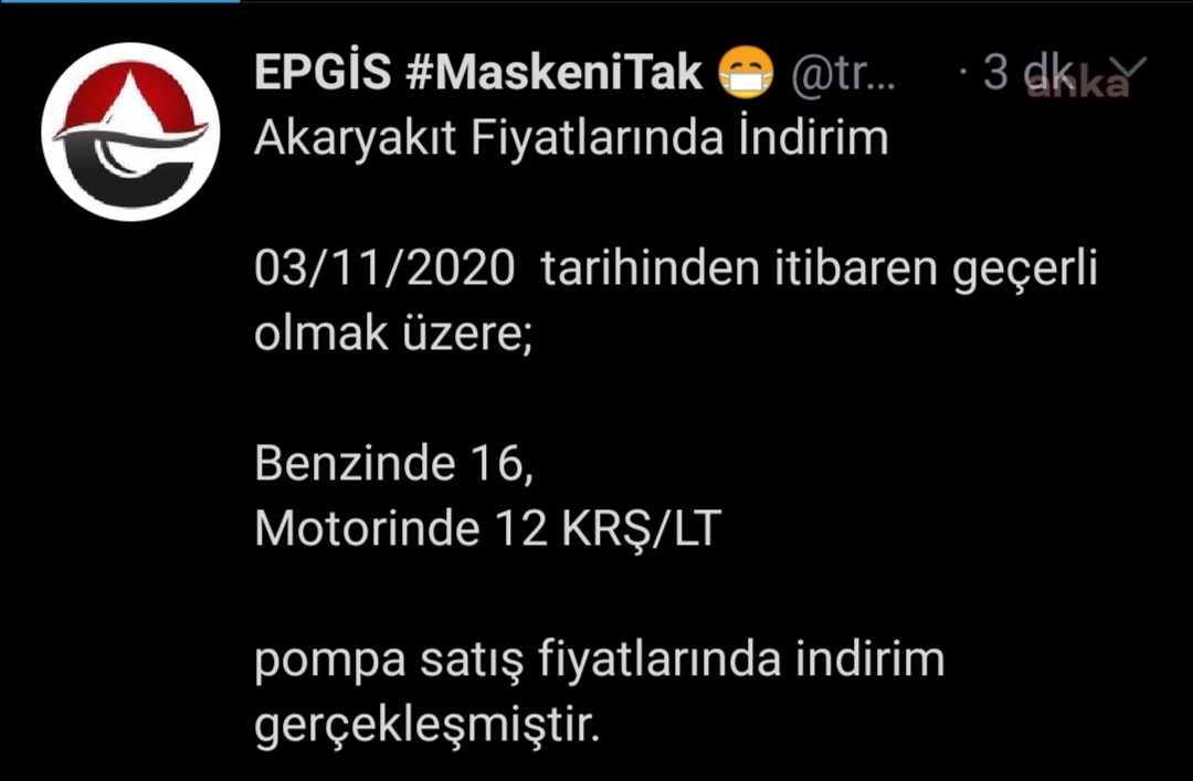 BENZİN VE MOTORİNDE İNDİRİM