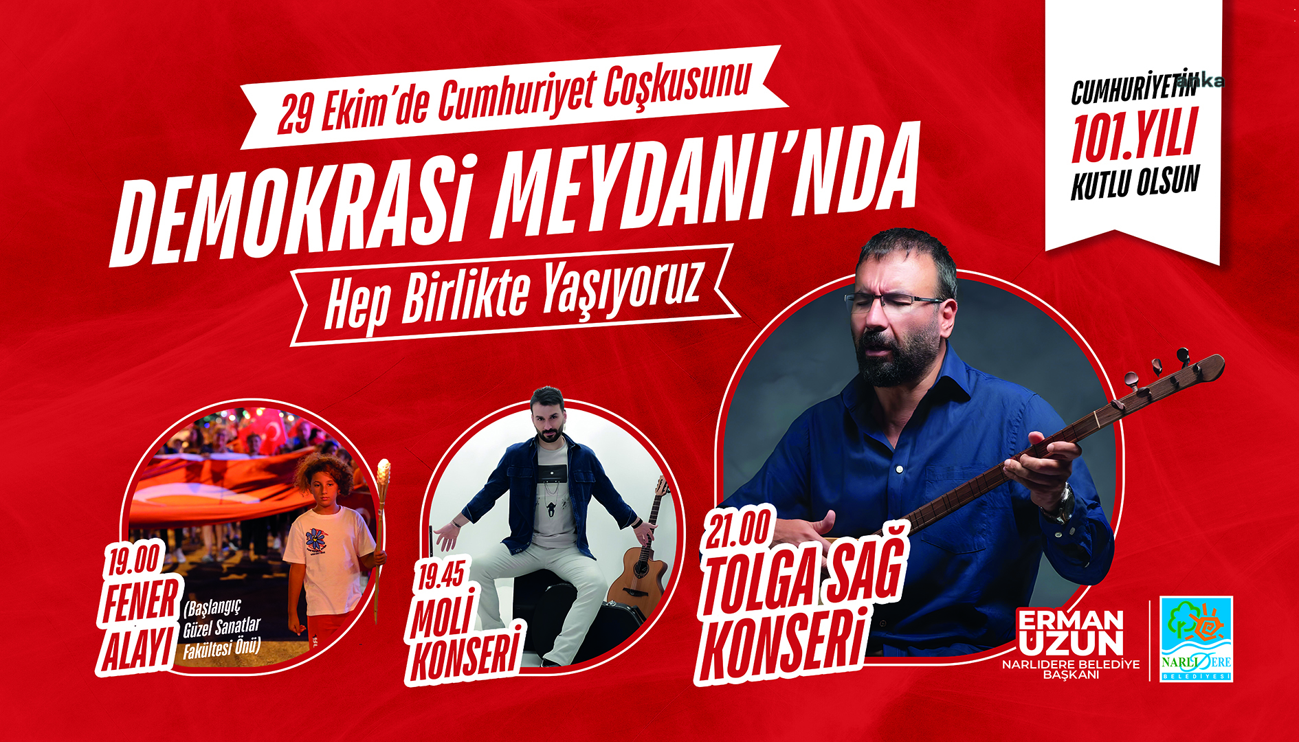 Narlıdere’de Cumhuriyet'in 101'inci yaşı coşkuyla kutlanacak