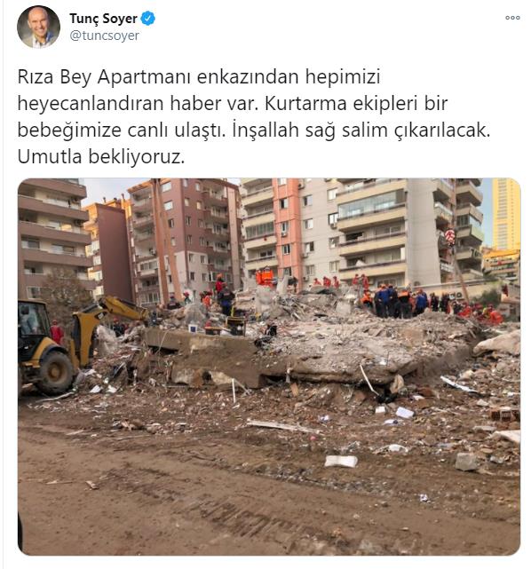 MÜJDEYİ TUNÇ SOYER VERDİ: AYDA BEBEK KURTARILDI