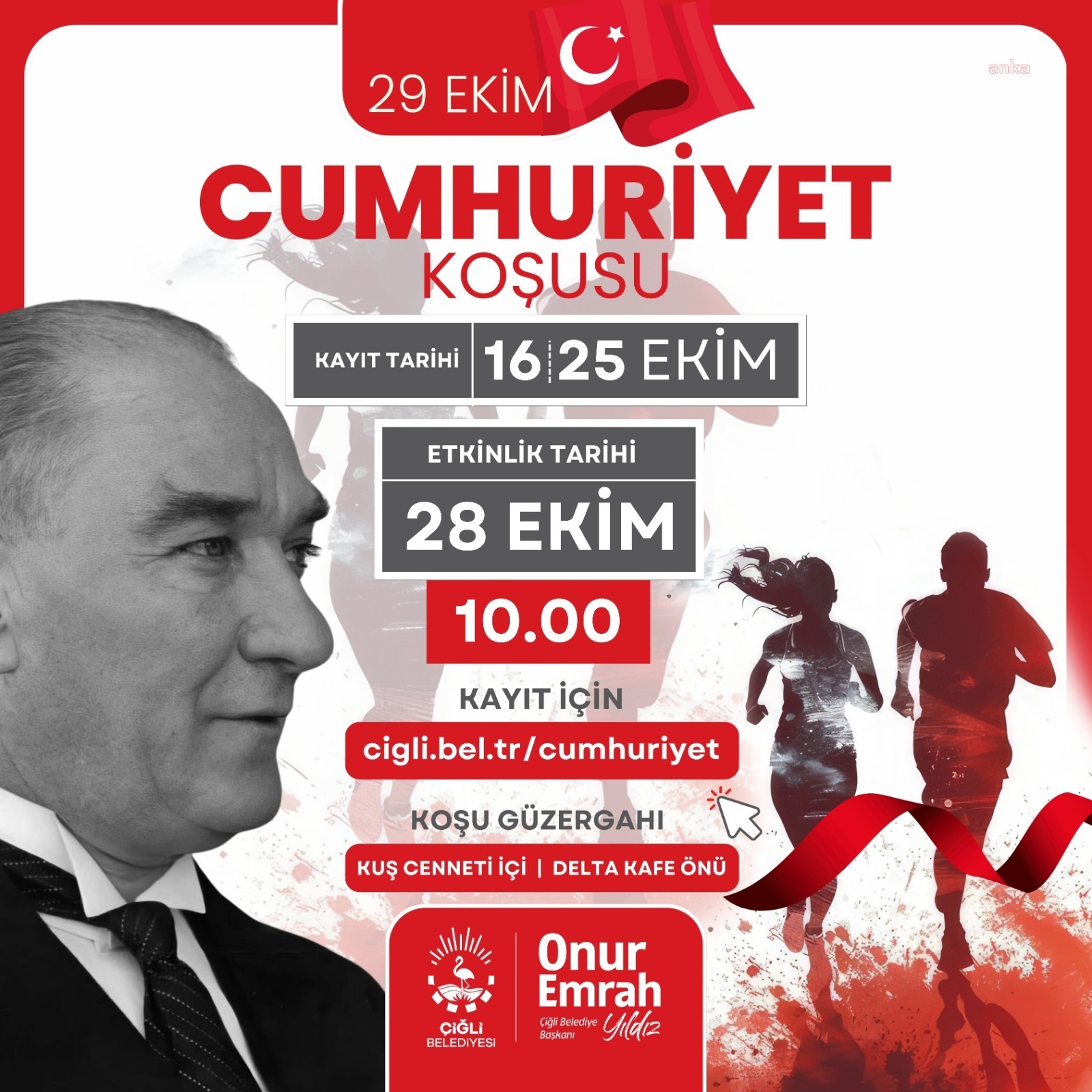 Çiğli'de Cumhuriyet Bayramı  koşu, kortej yürüyüşü ve konserle kutlanacak