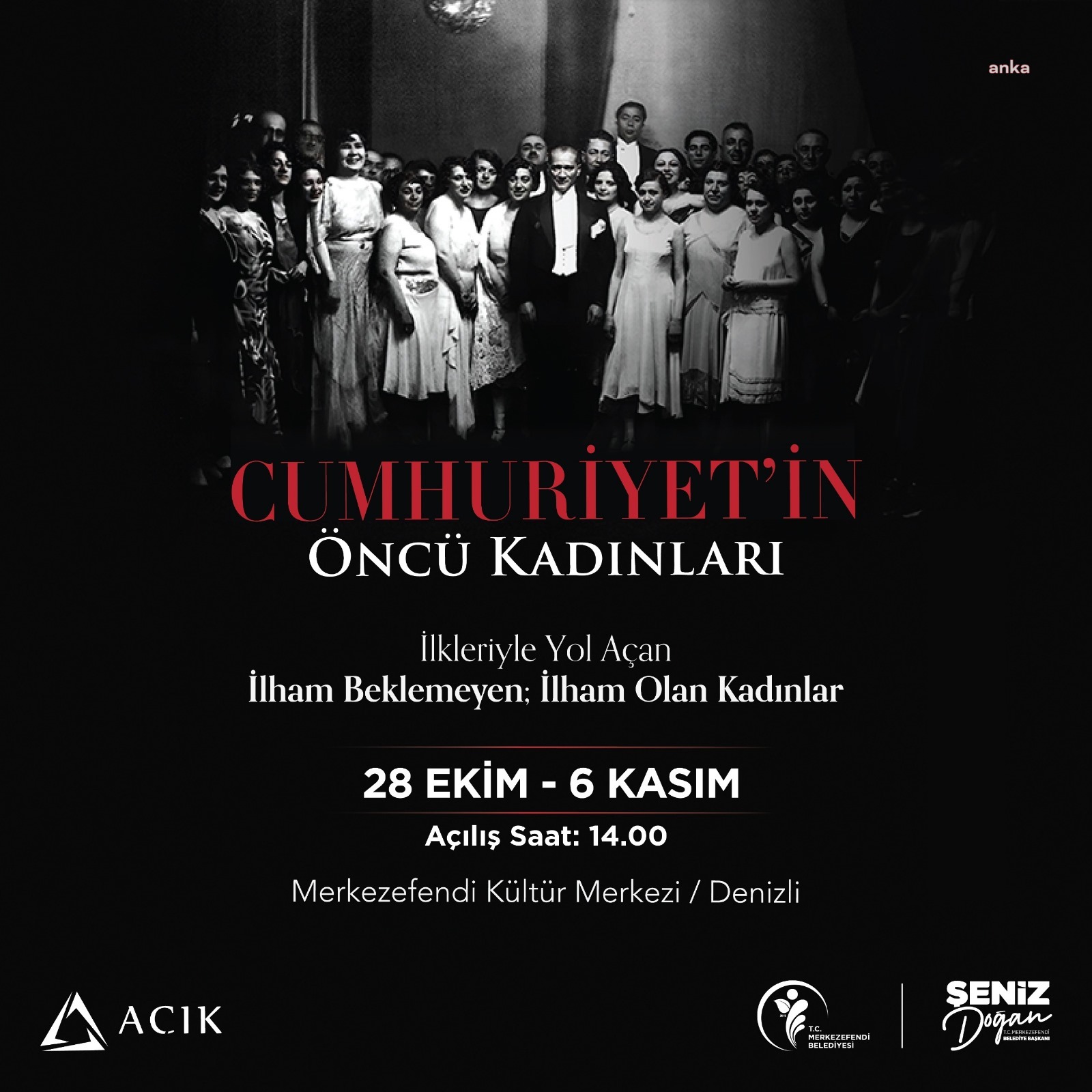 “Cumhuriyet’in Öncü Kadınları” sergisi, 28 Ekim’de Merkezefendi’de