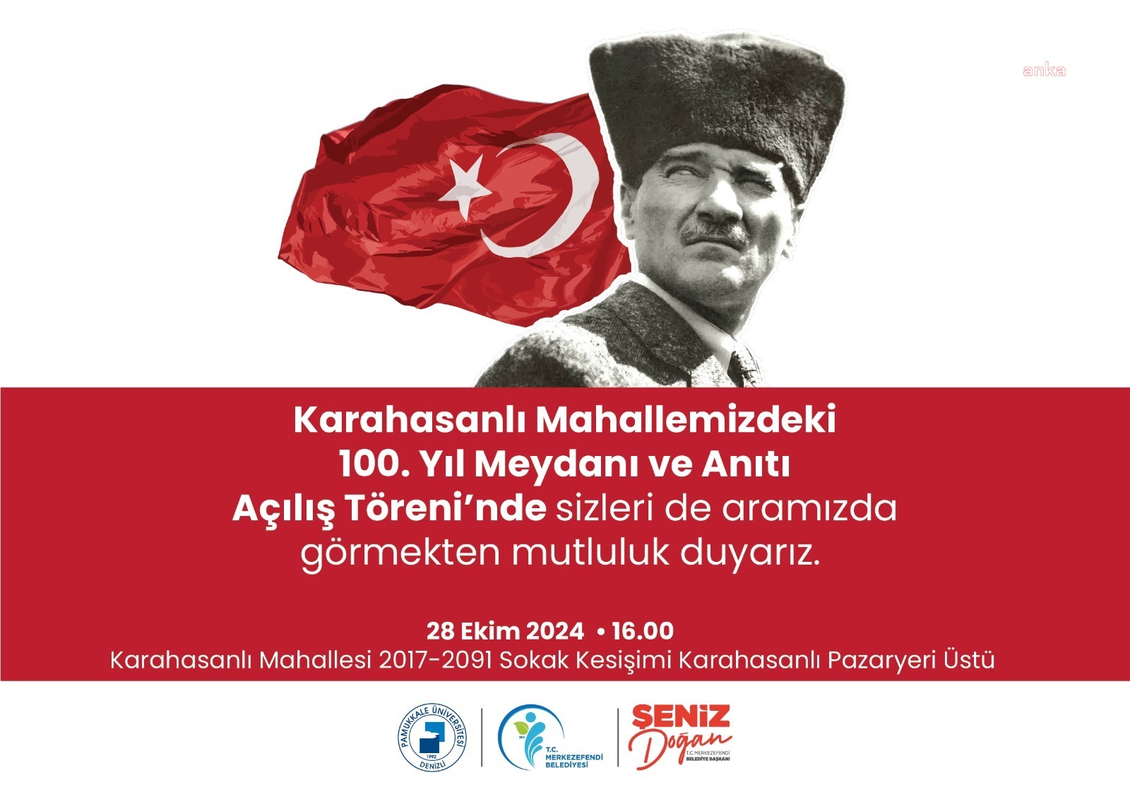 Merkezefendi’de 100. Yıl Meydanı ve Anıtı törenle açılıyor