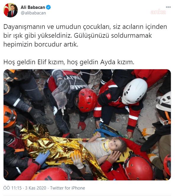 BABACAN'DAN ELİF VE AYDA MESAJI: ACILARIN İÇİNDEN BİR IŞIK GİBİ YÜKSELDİNİZ
