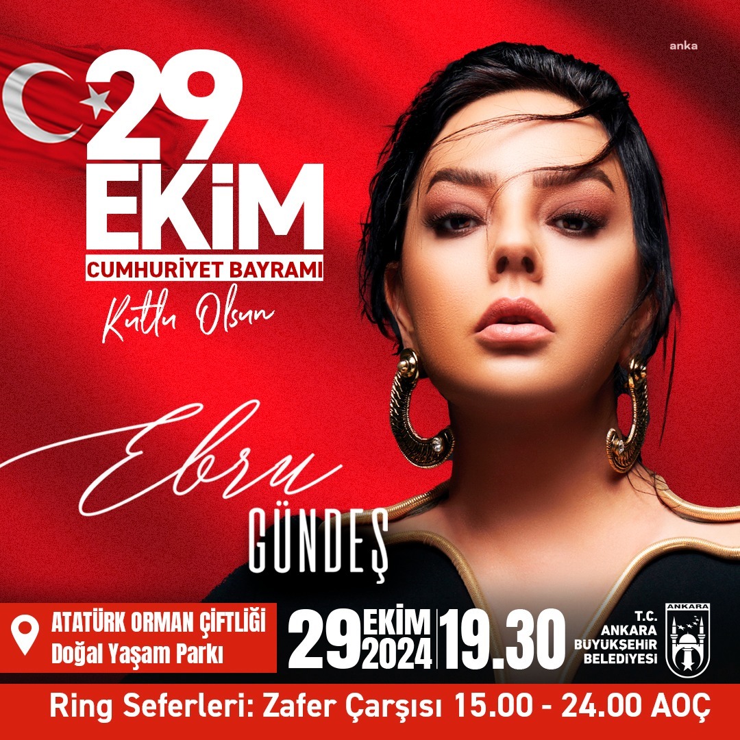 Ankara Büyükşehir Belediyesi'nden Cumhuriyet Bayramı'na özel Mert Demir ve Ebru Gündeş konseri