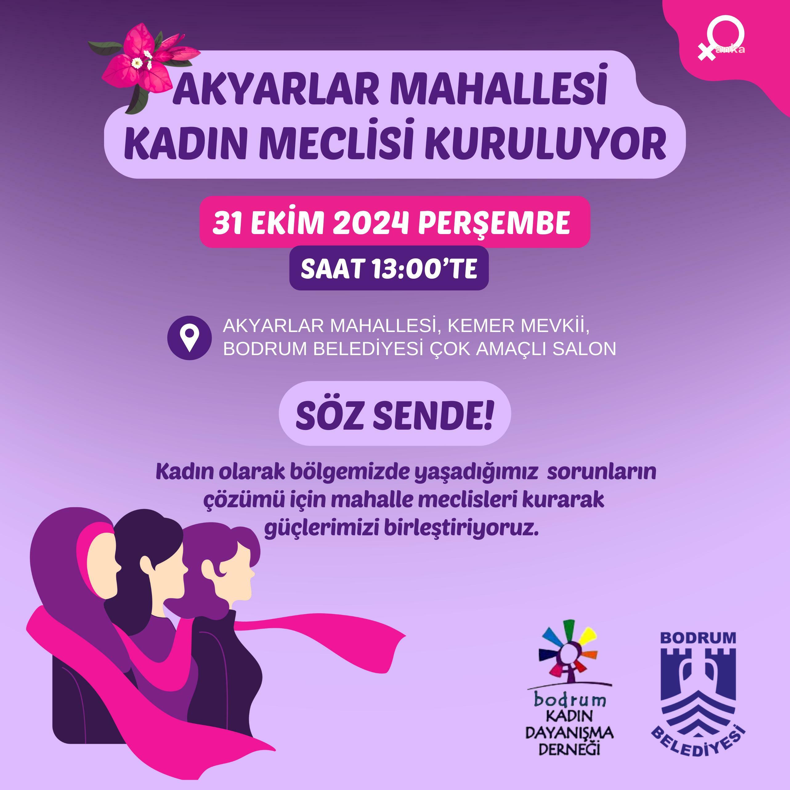 Bodrum Belediyesi,  Akyarlar Mahallesi'nde Kadın Meclisi kuruyor