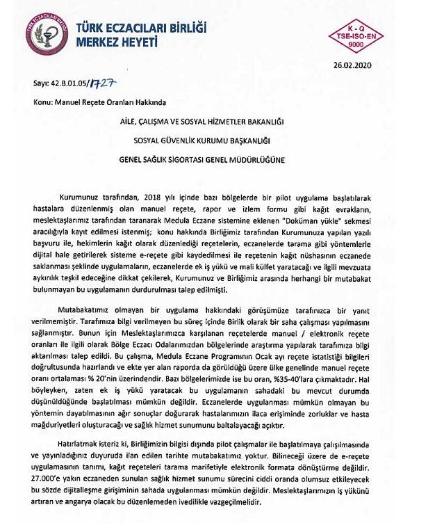 ECZACILARDAN SGK'YA UYARI: HASTA MAĞDURİYETİ YARATIR
