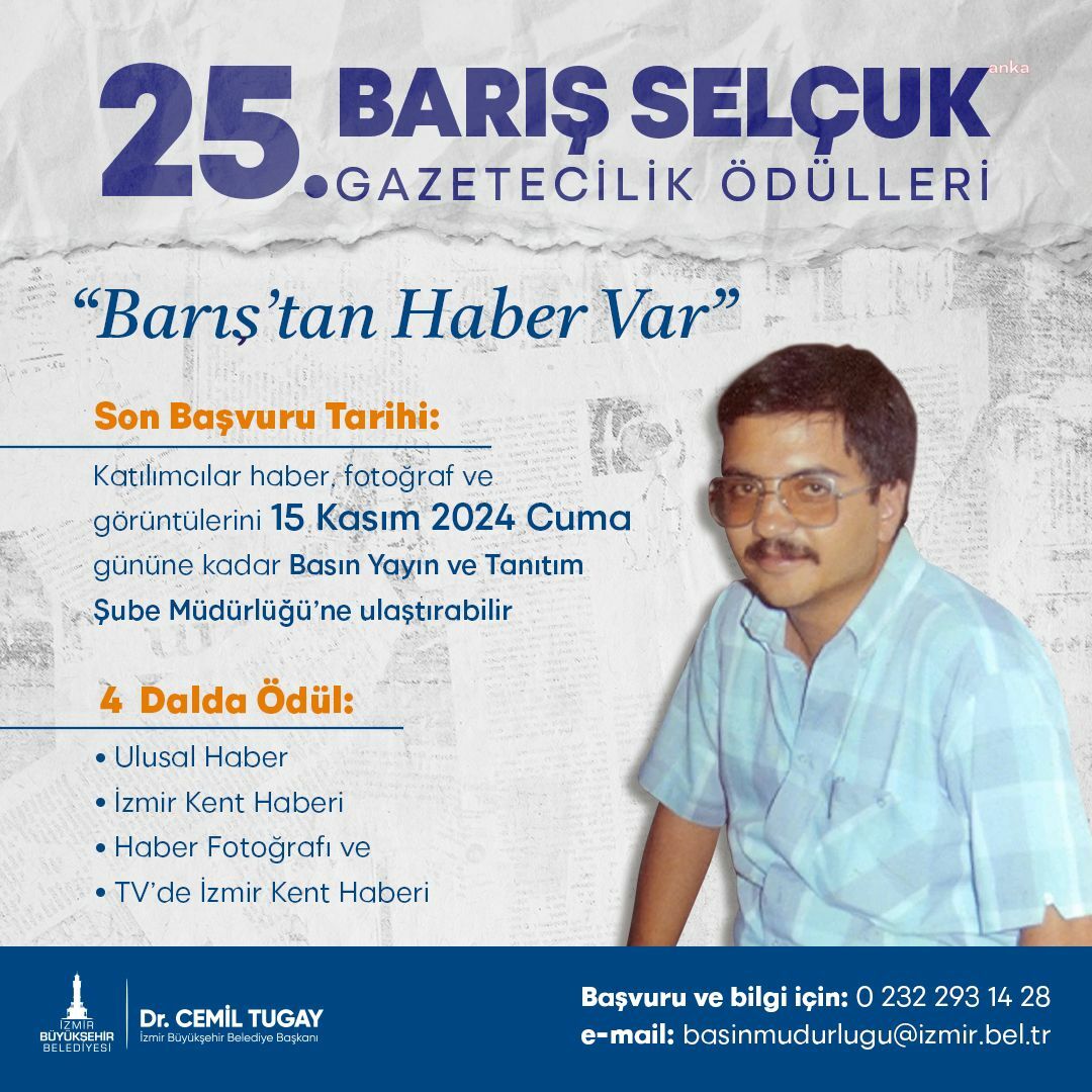 25'inci Barış Selçuk Gazetecilik Ödülleri için başvurular sürüyor