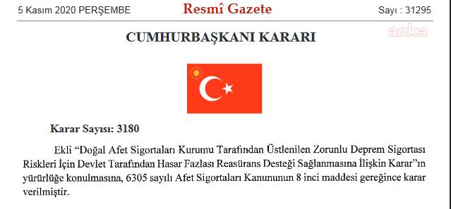 DEPREMİN ARDINDAN DEVLETTEN, SİGORTA ŞİRKETLERİNE 3,37 MİLYAR TL'LİK DASK DESTEĞİ GELDİ