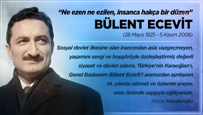 KILIÇDAROĞLU'NDAN BÜLENT ECEVİT MESAJI