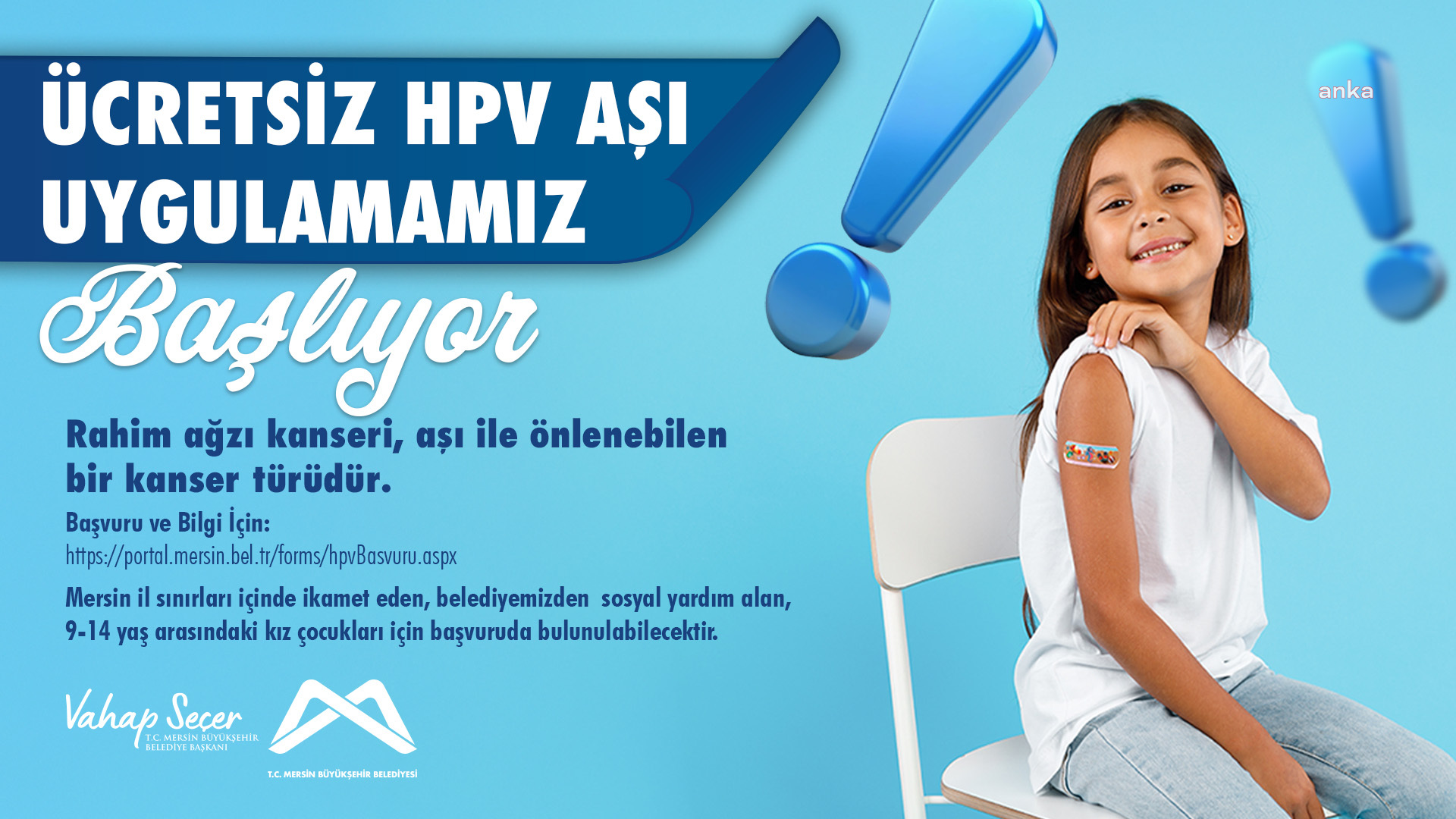 Mersin Büyükşehir Belediyesi, sosyal yardımdan faydalanan ailelerin çocukları için ücretsiz HPV aşı uygulaması başlattı