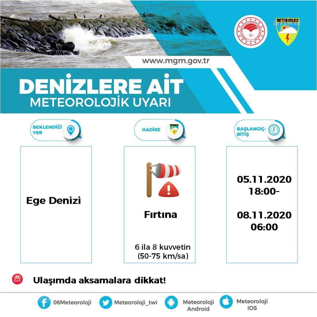METEOROLOJİ UYARDI: "EGE DENİZİNDE FIRTINA BEKLENİYOR"