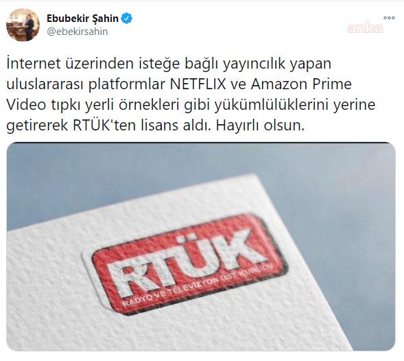 RTÜK, NETFLİX VE AMAZON PRIME'A LİSANS VERDİ